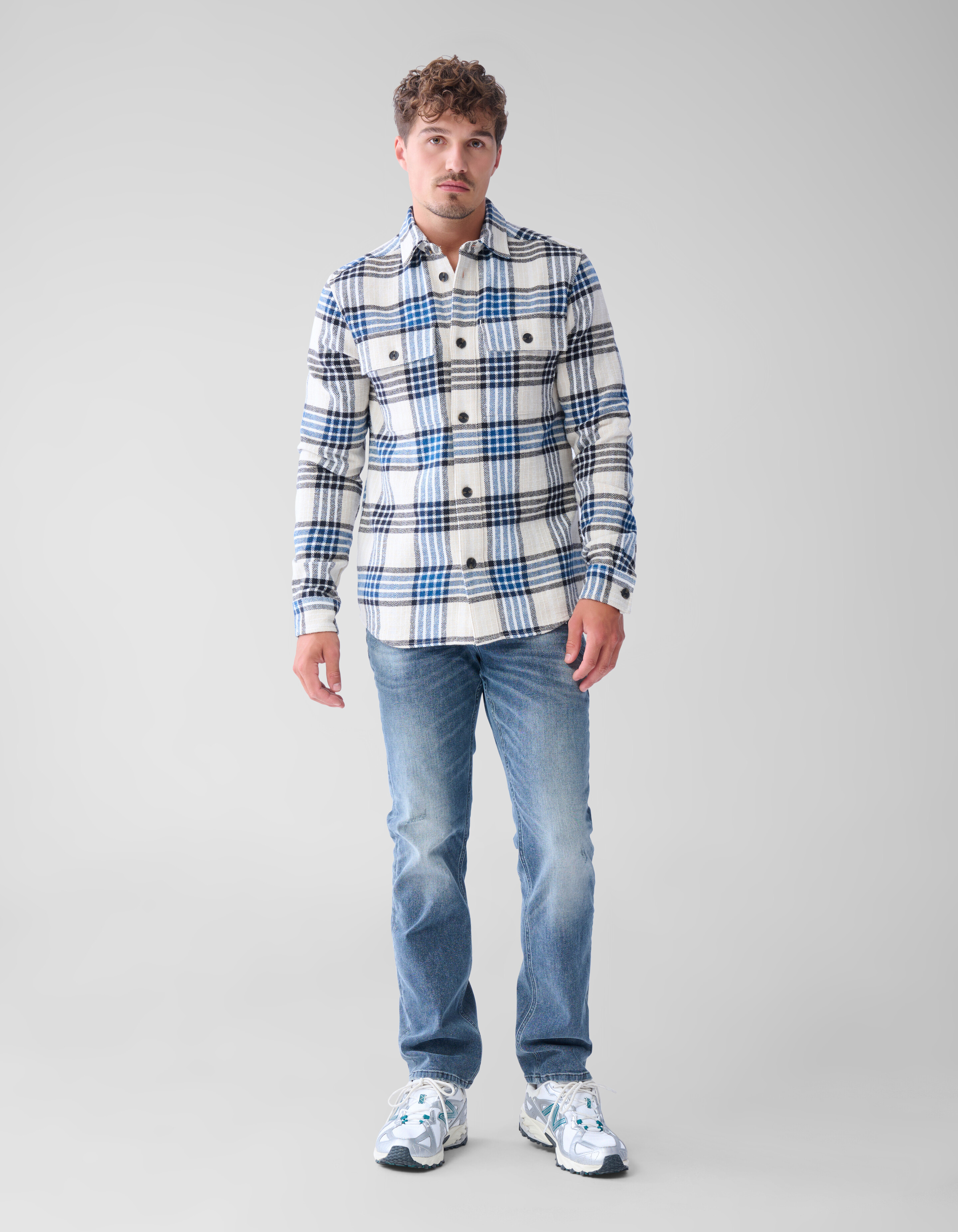 Ruiten Overshirt Blauw SHOEBY MEN