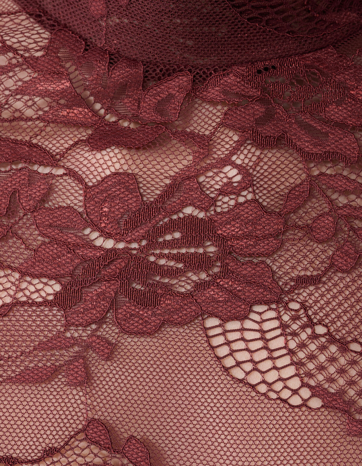 Flower Kanten Top Donkerrood SHOEBY WOMEN