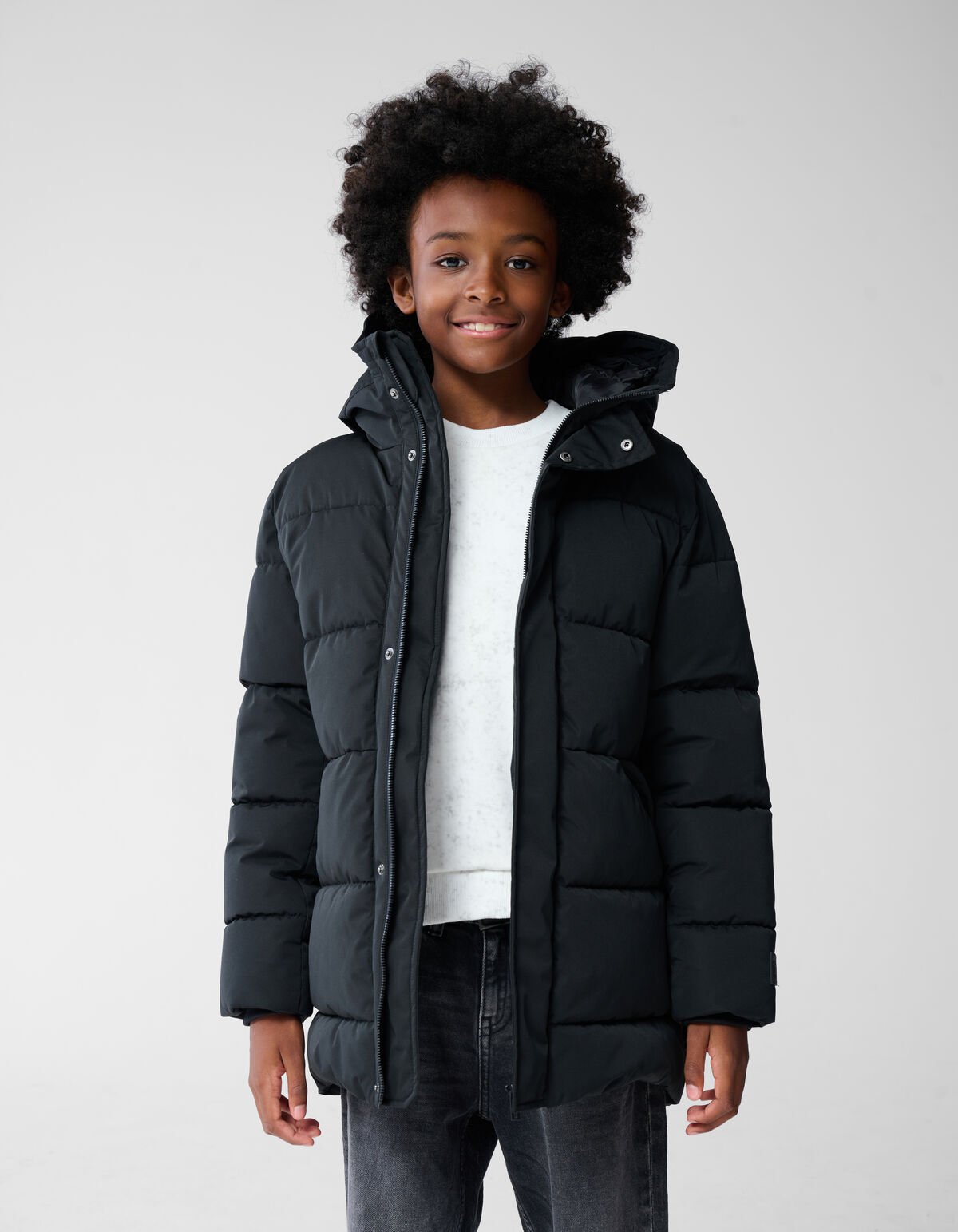 Lange Puffer Jas Zwart SHOEBY BOYS