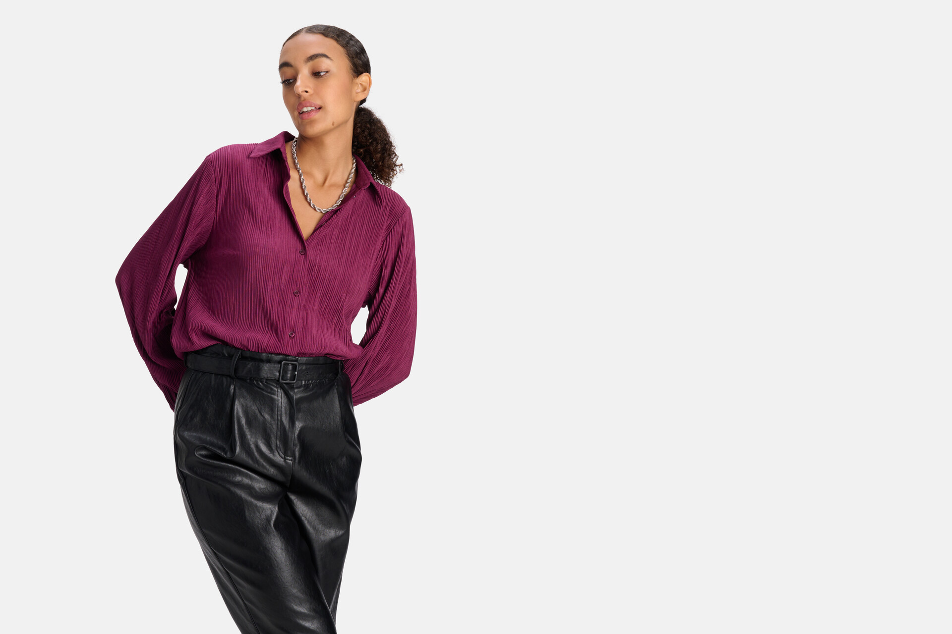 Rib Blouse Paars SHOEBY WOMEN