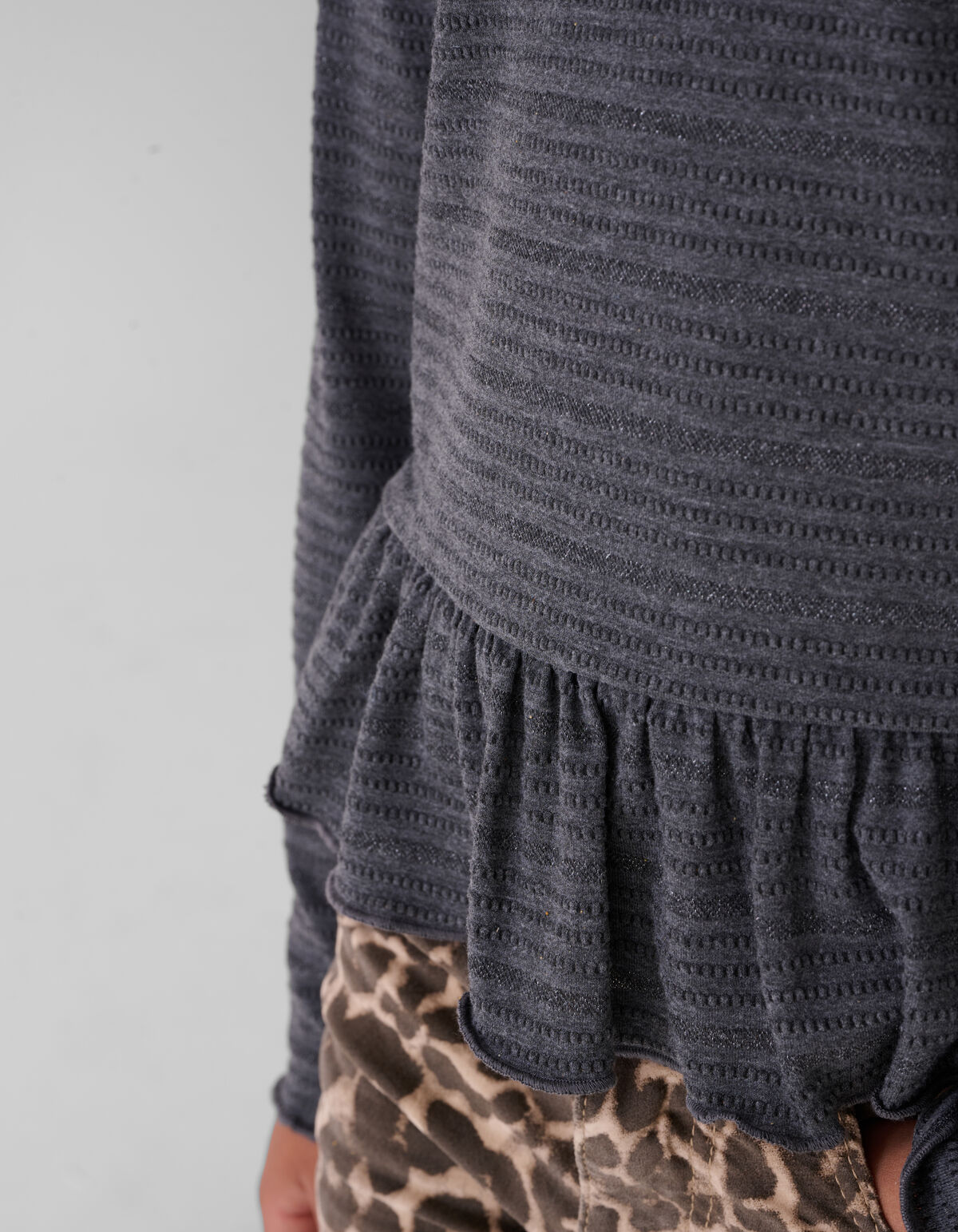 Volant Top Grijs SHOEBY GIRLS