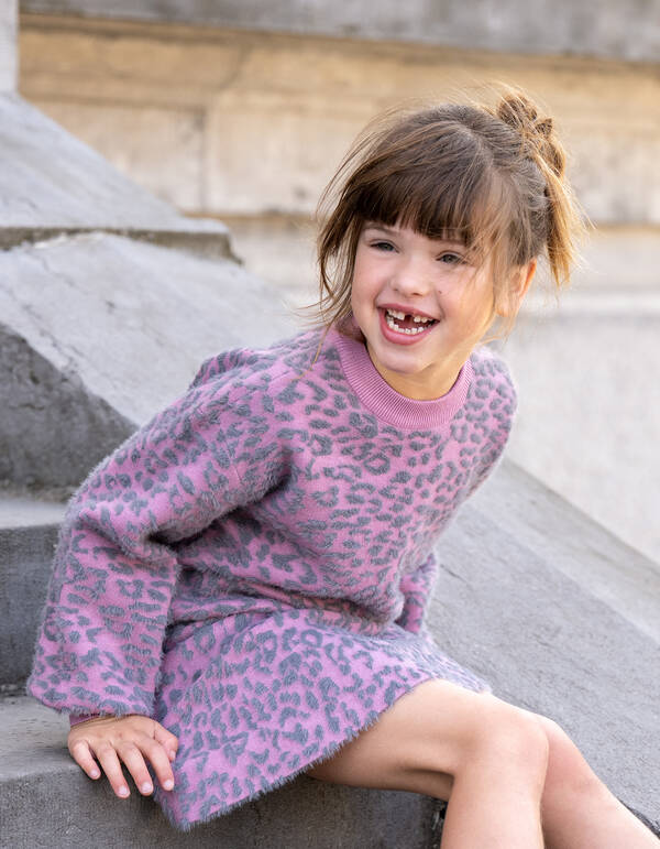 Leopard Knit Trui Roze SHOEBY GIRLS