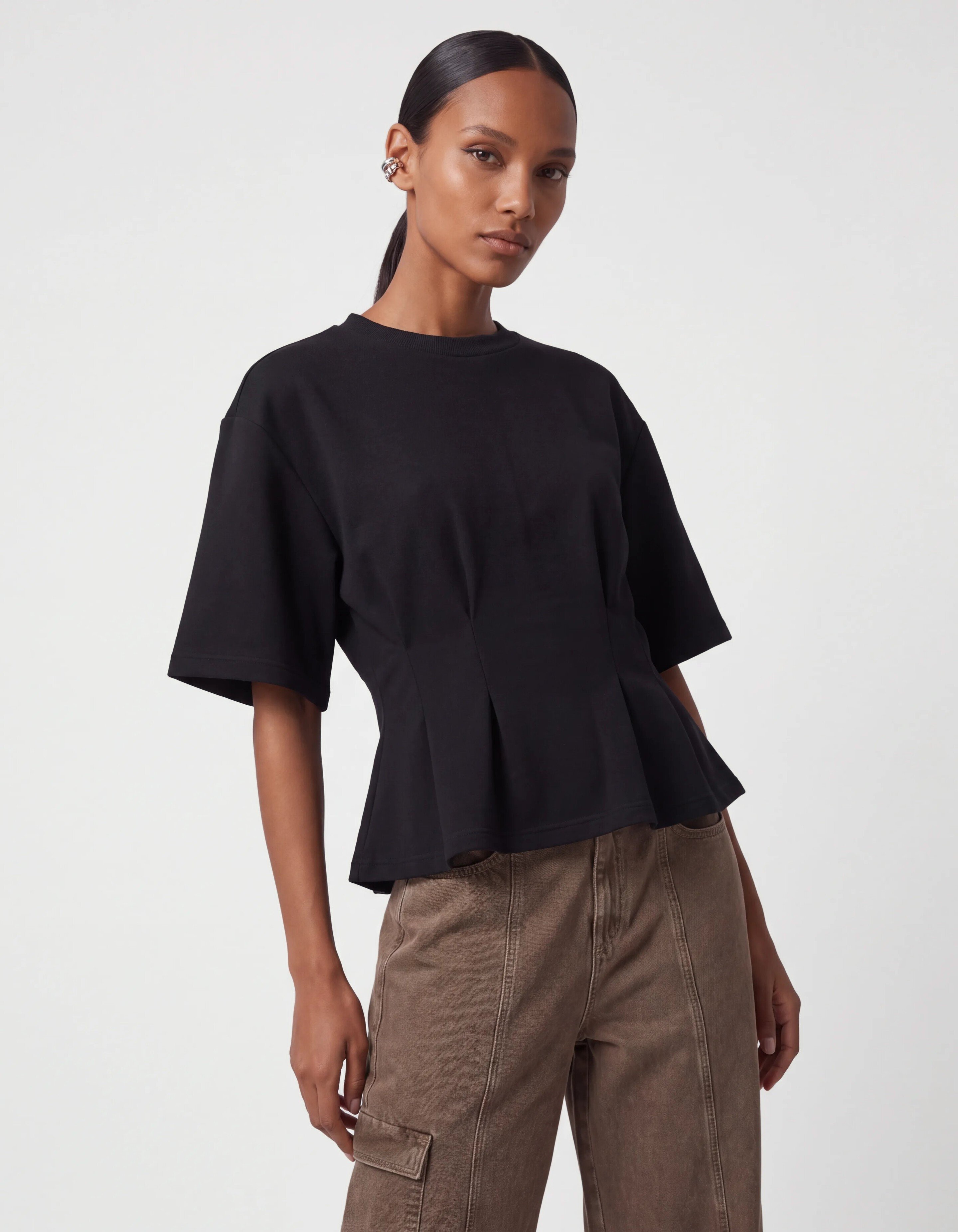 Peplum Scuba  T-shirt Zwart SHOEBY WOMEN