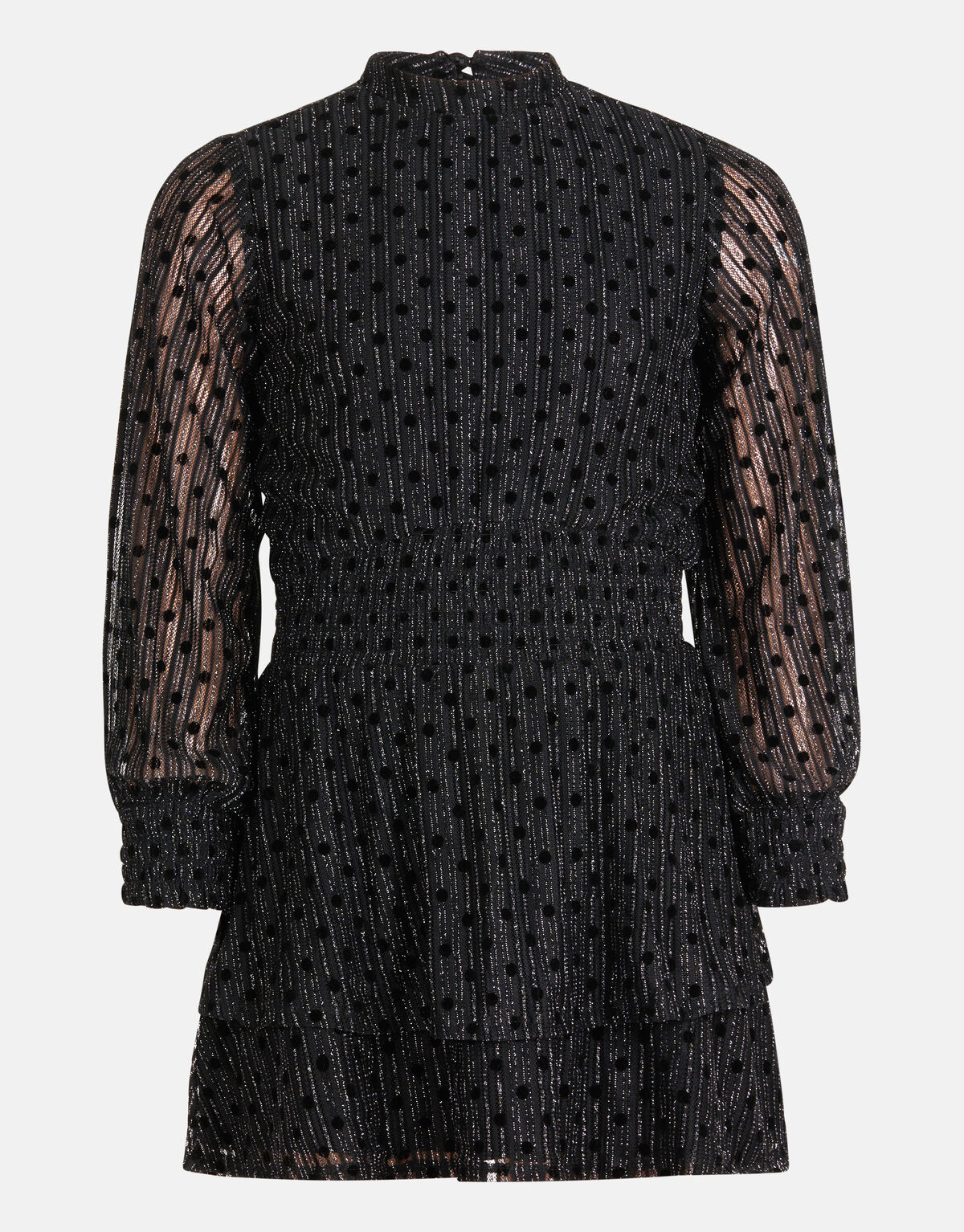Glitter Mesh Jurk Zwart SHOEBY GIRLS