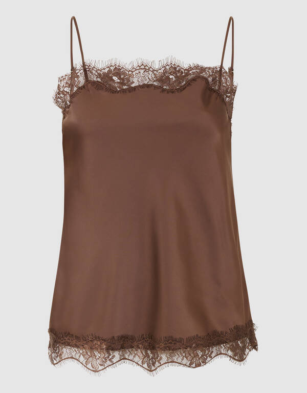 Satijnen Top Bruin SHOEBY WOMEN