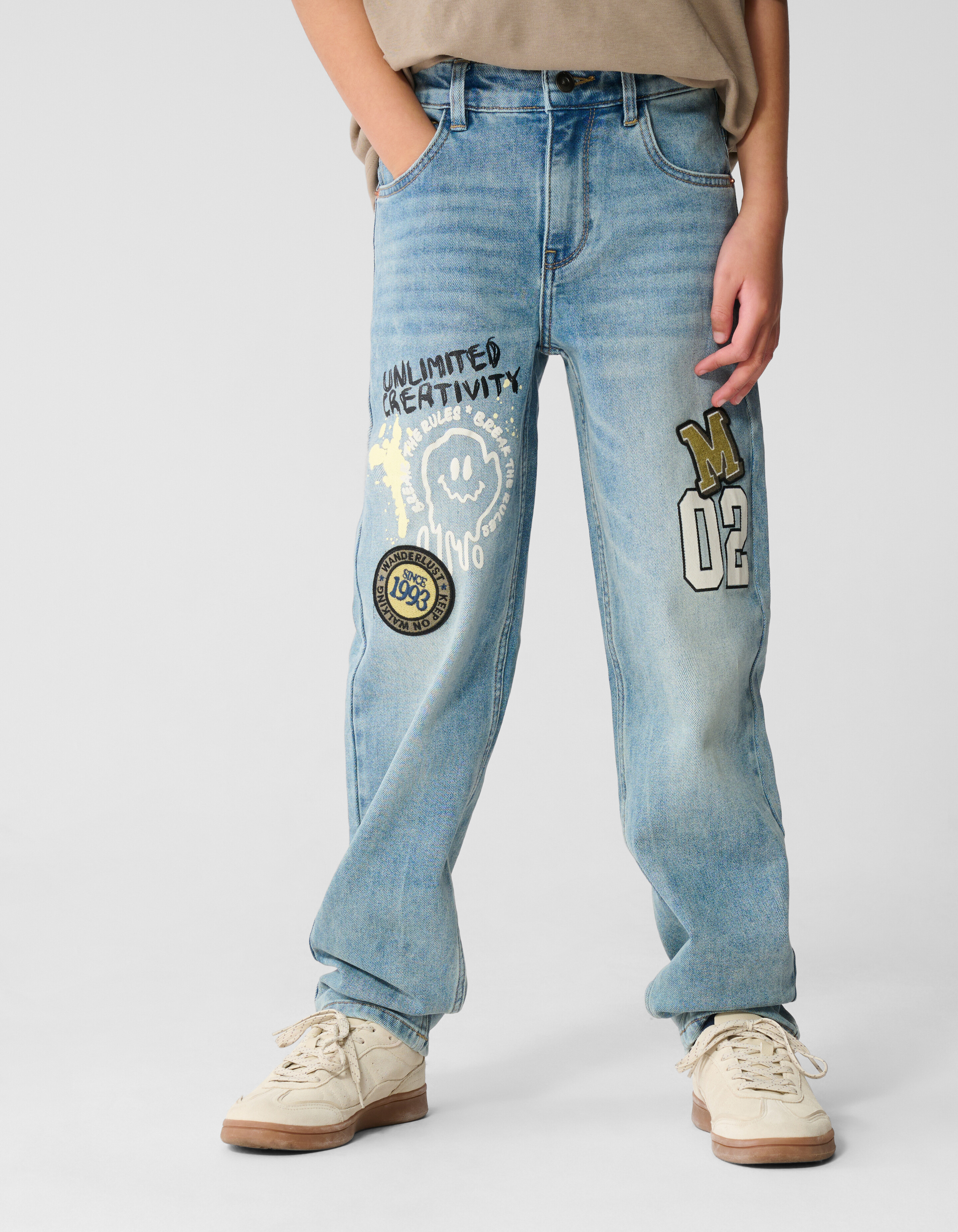 Artwork Straight Fit Jeans Blauw SHOEBY WOMEN