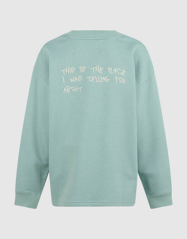 Oversized Artwork Sweater Lichtgroen SHOEBY BOYS