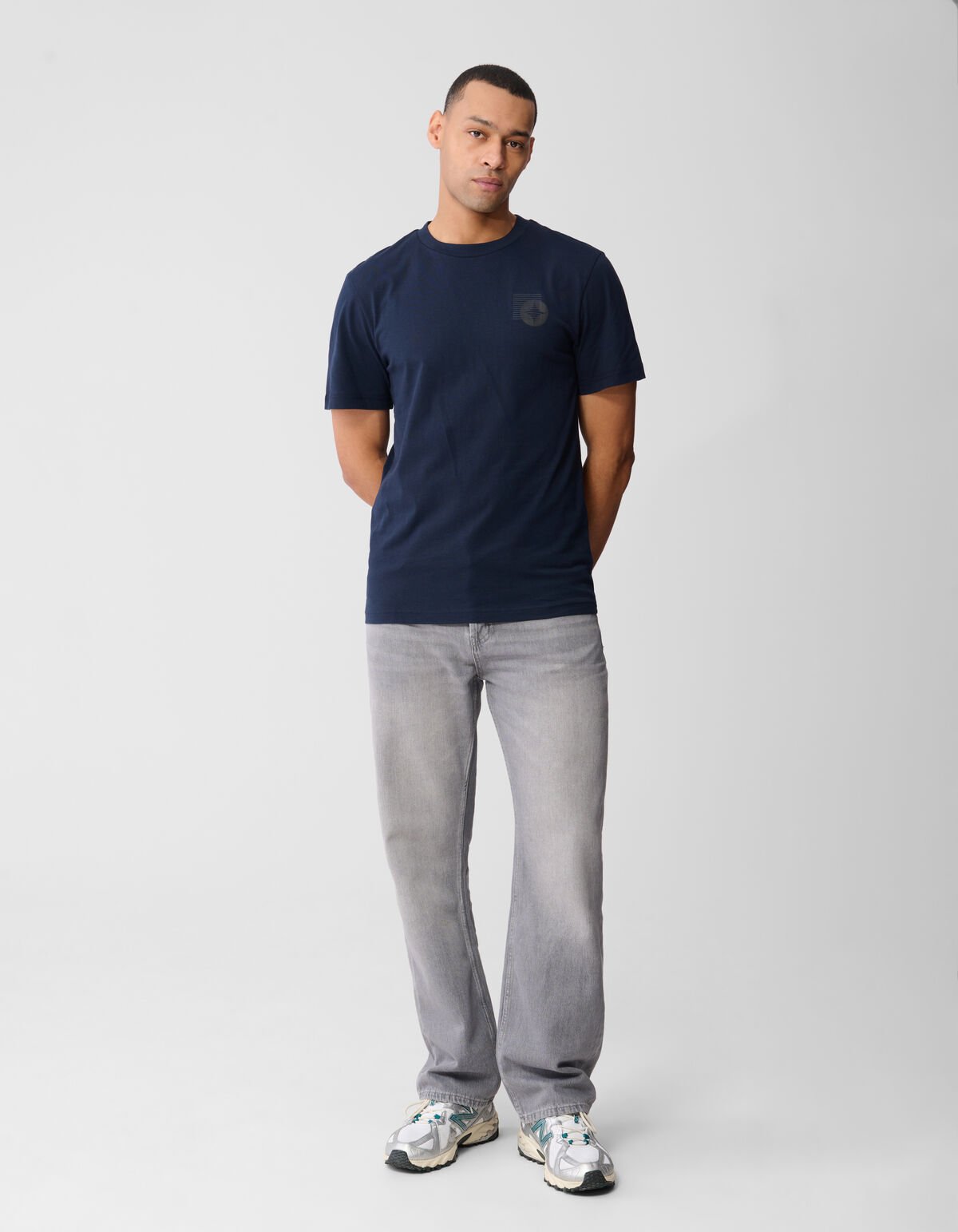 Stripe Box Artwork T-shirt Donkerblauw SHOEBY MEN