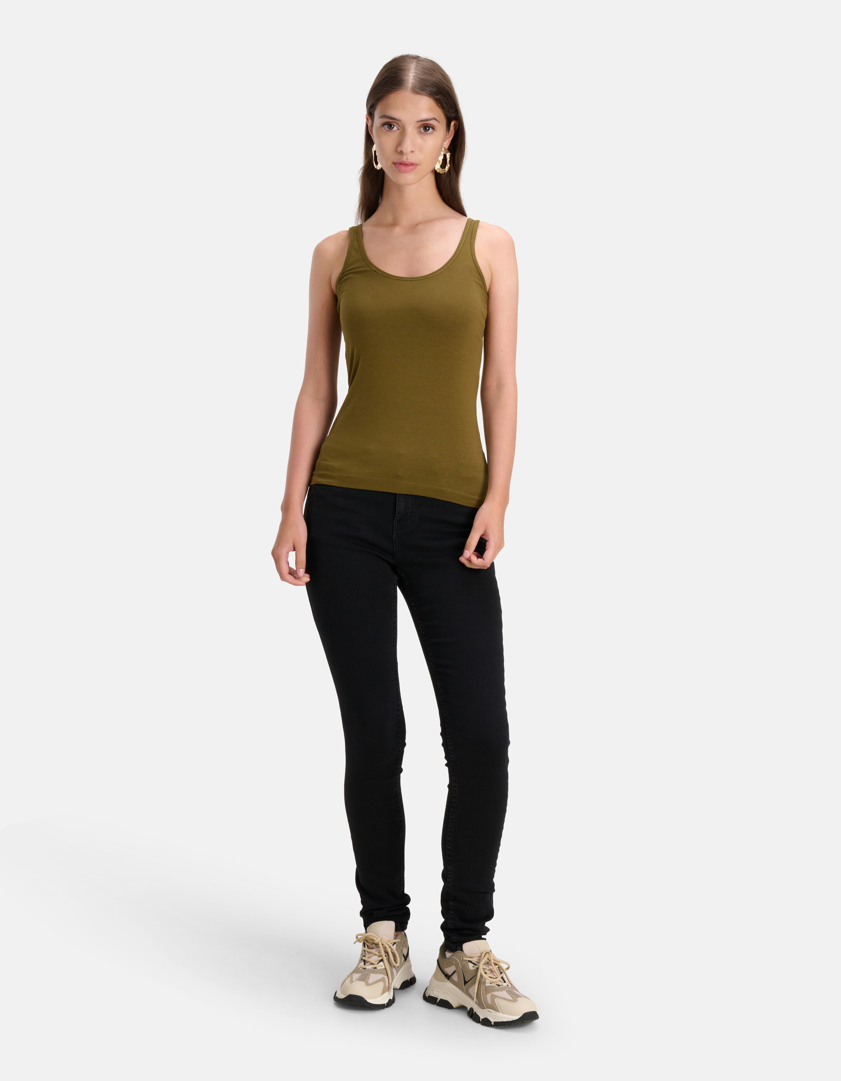 Basis Tanktop Donkergroen SHOEBY WOMEN
