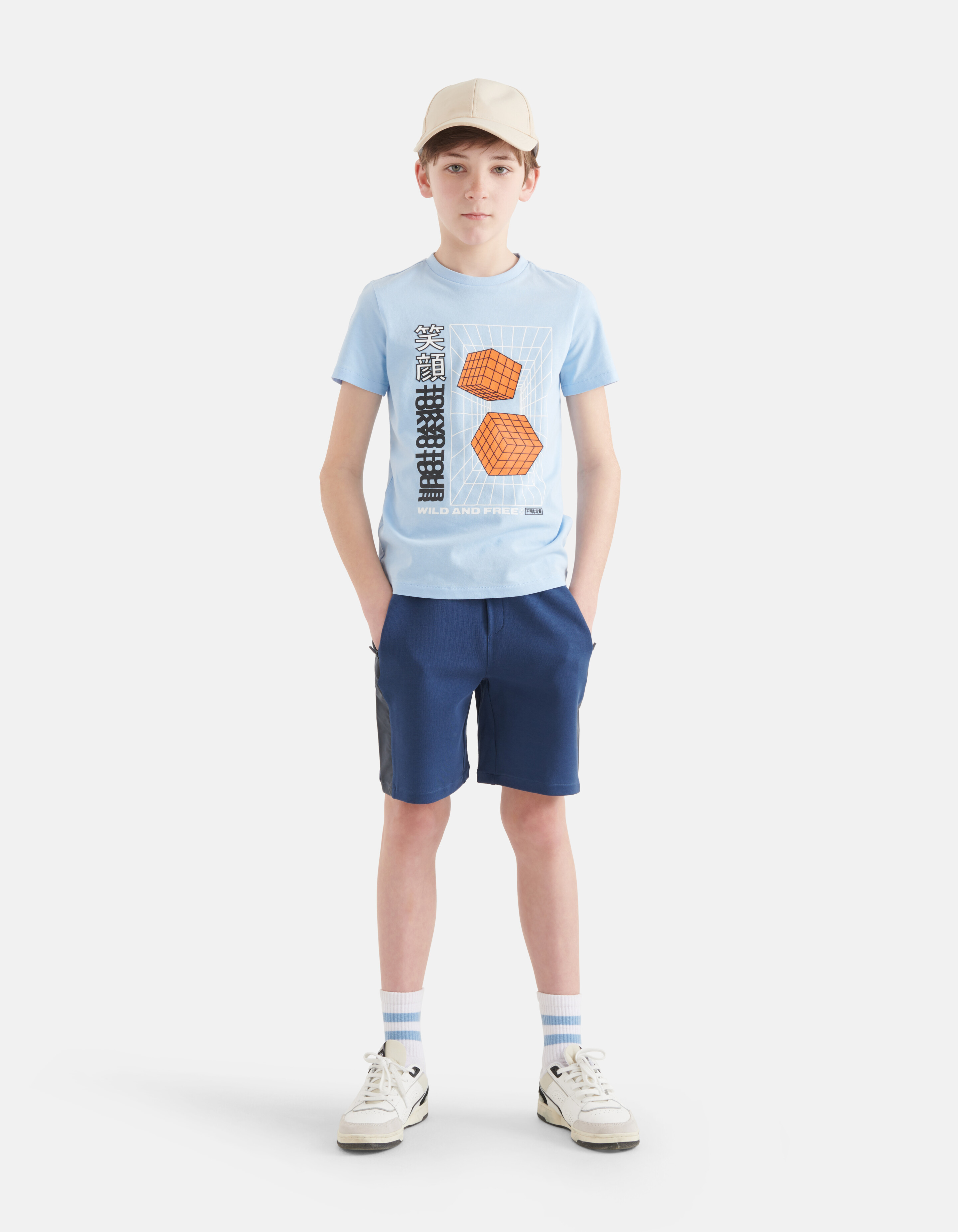 Grafisch Artwork T-shirt Lichtblauw SHOEBY BOYS