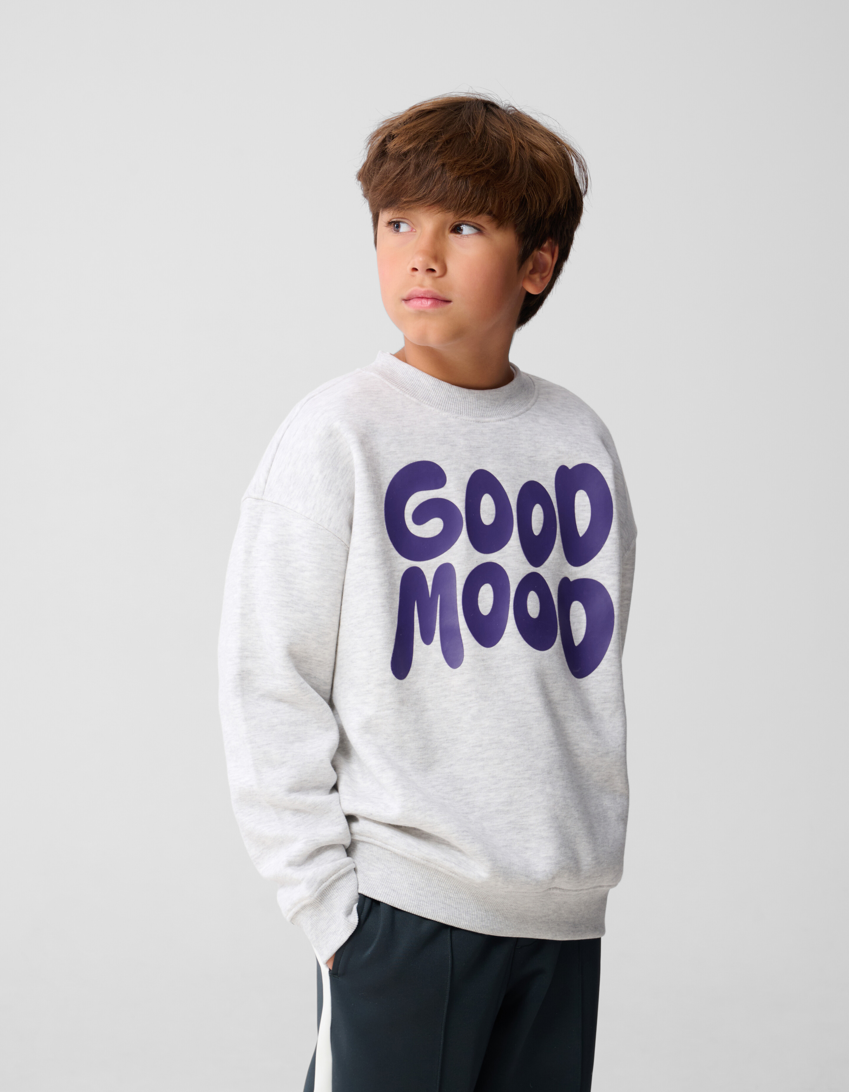 Good Mood Artwork Sweater Lichtgrijs SHOEBY BOYS