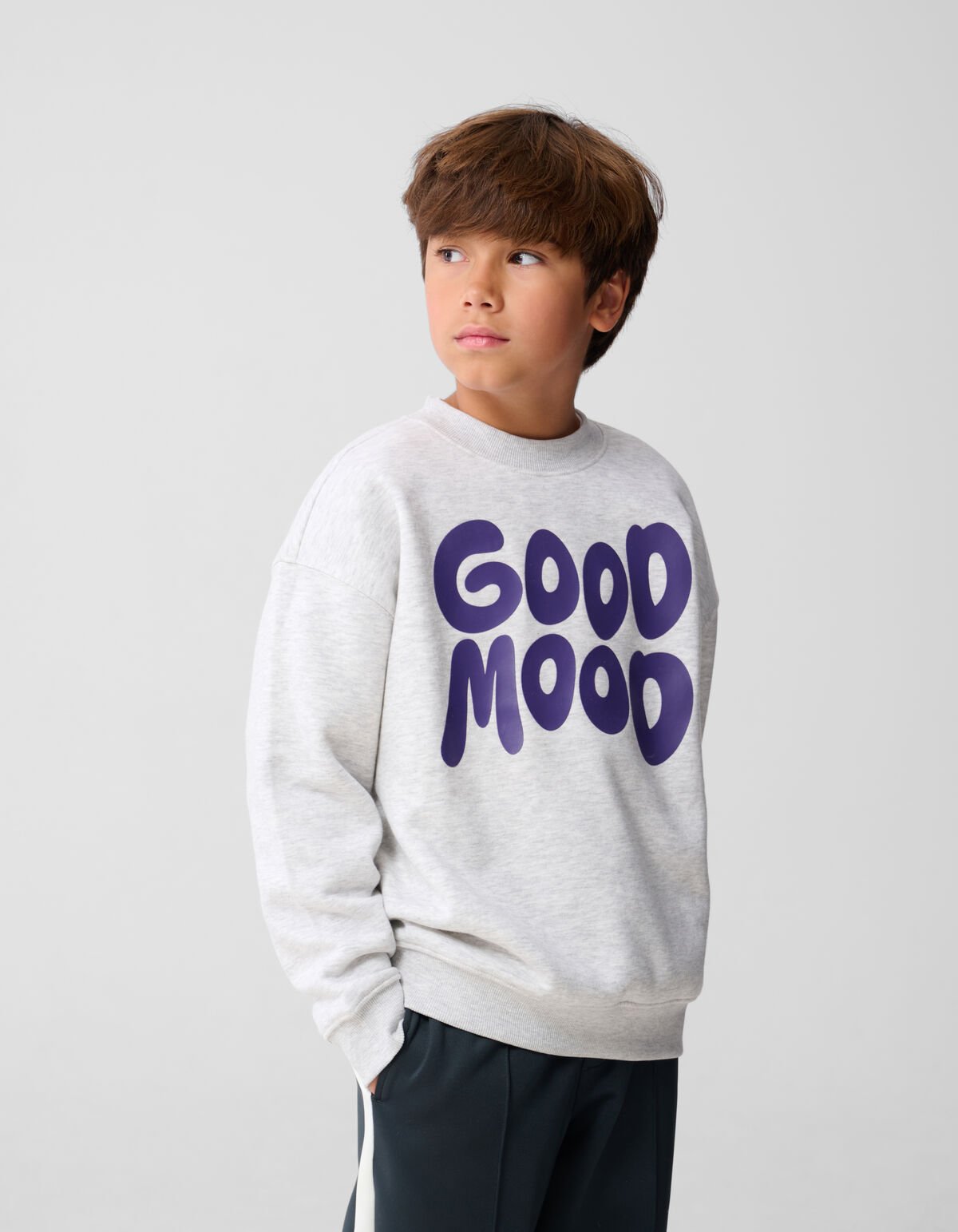 Good Mood Artwork Sweater Lichtgrijs SHOEBY BOYS
