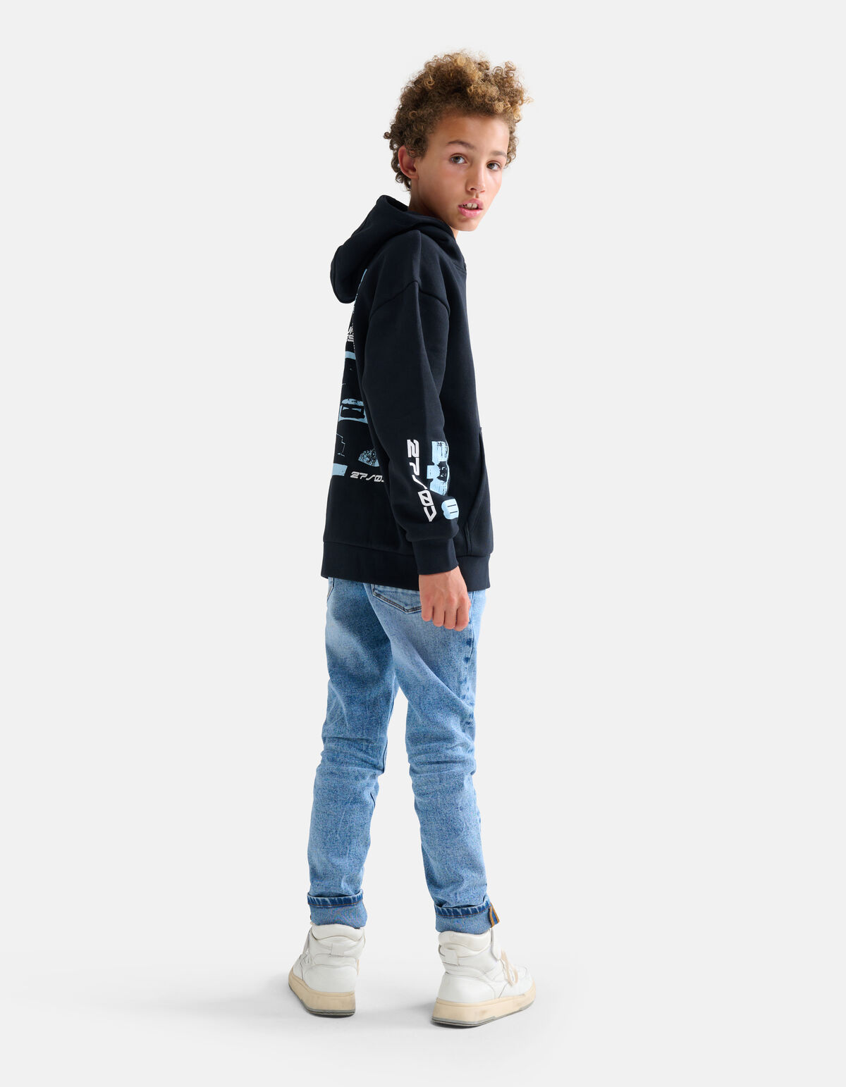 Printed Hoodie Zwart SHOEBY BOYS