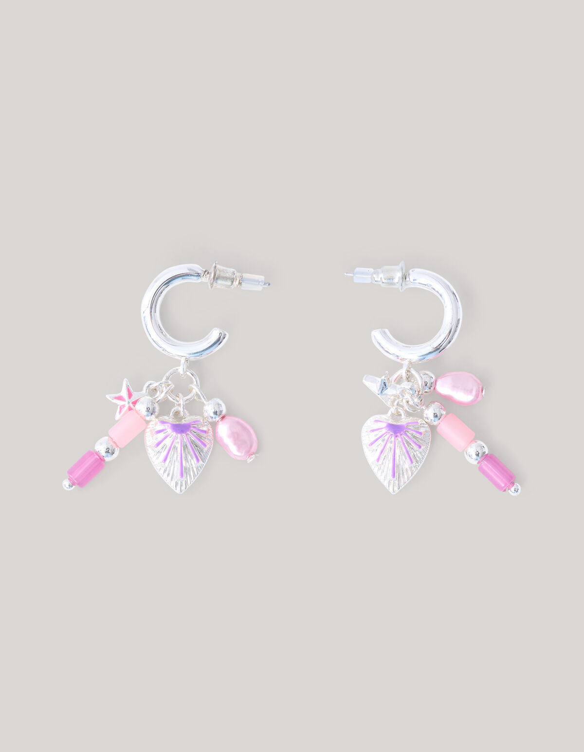 Charm Hoop Oorbellen Zilver SHOEBY ACCESSOIRES