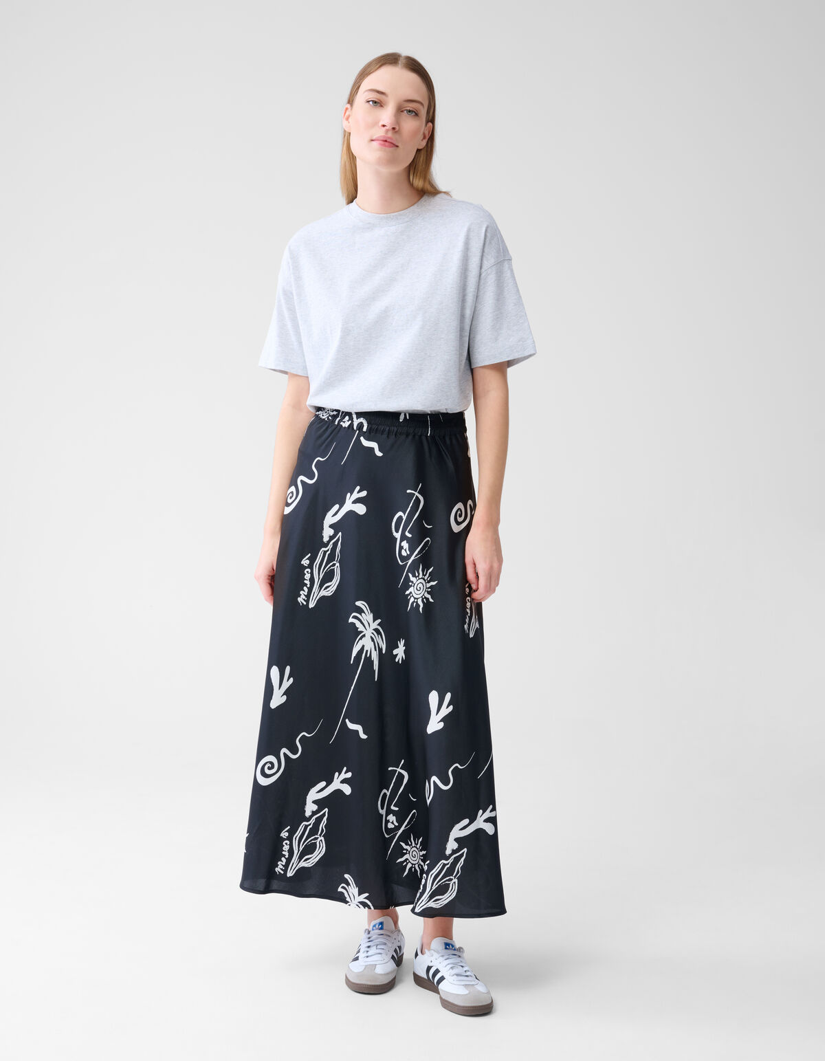 Satijnen Maxi Rok Zwart SHOEBY WOMEN