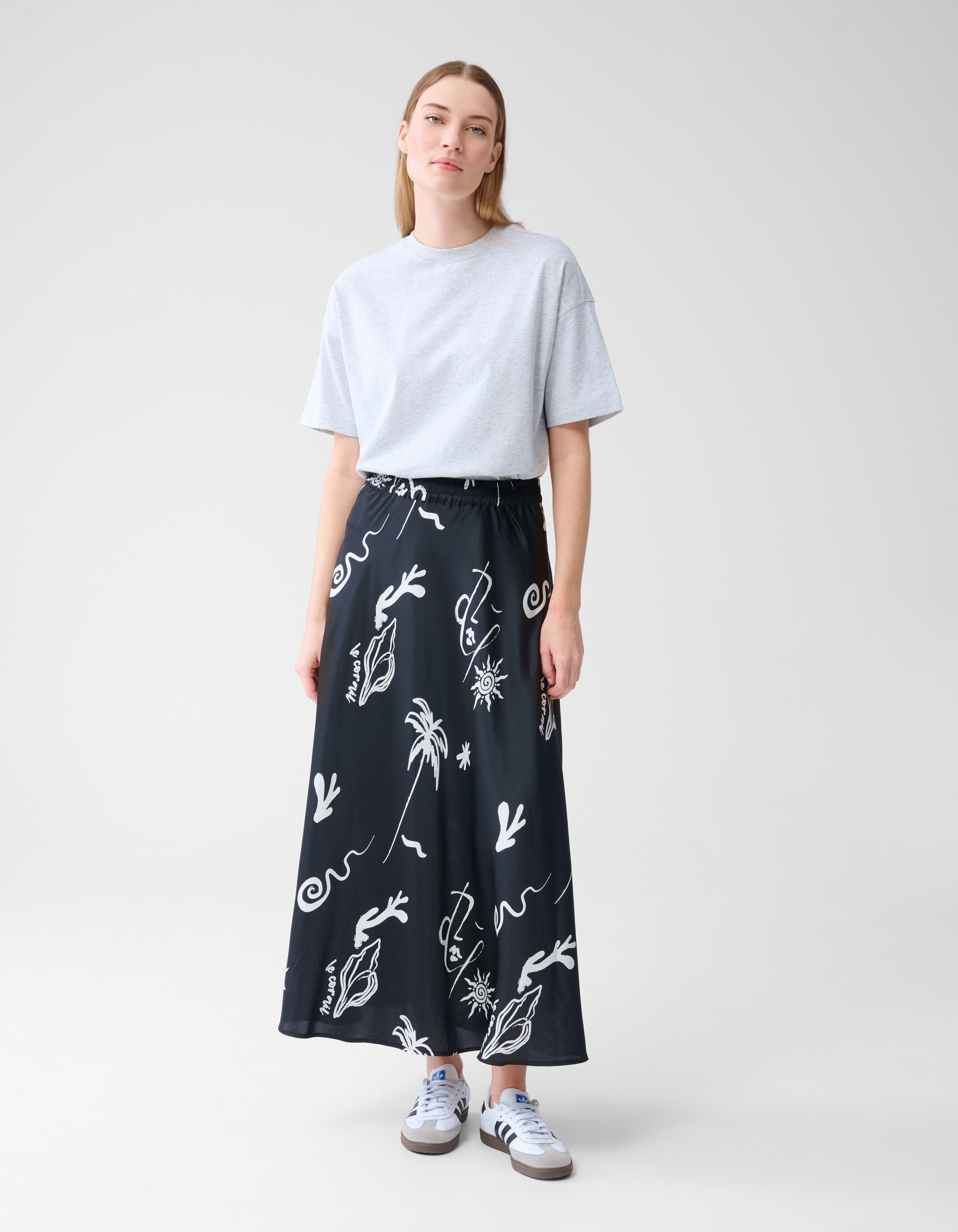 Satijnen Maxi Rok Zwart SHOEBY WOMEN