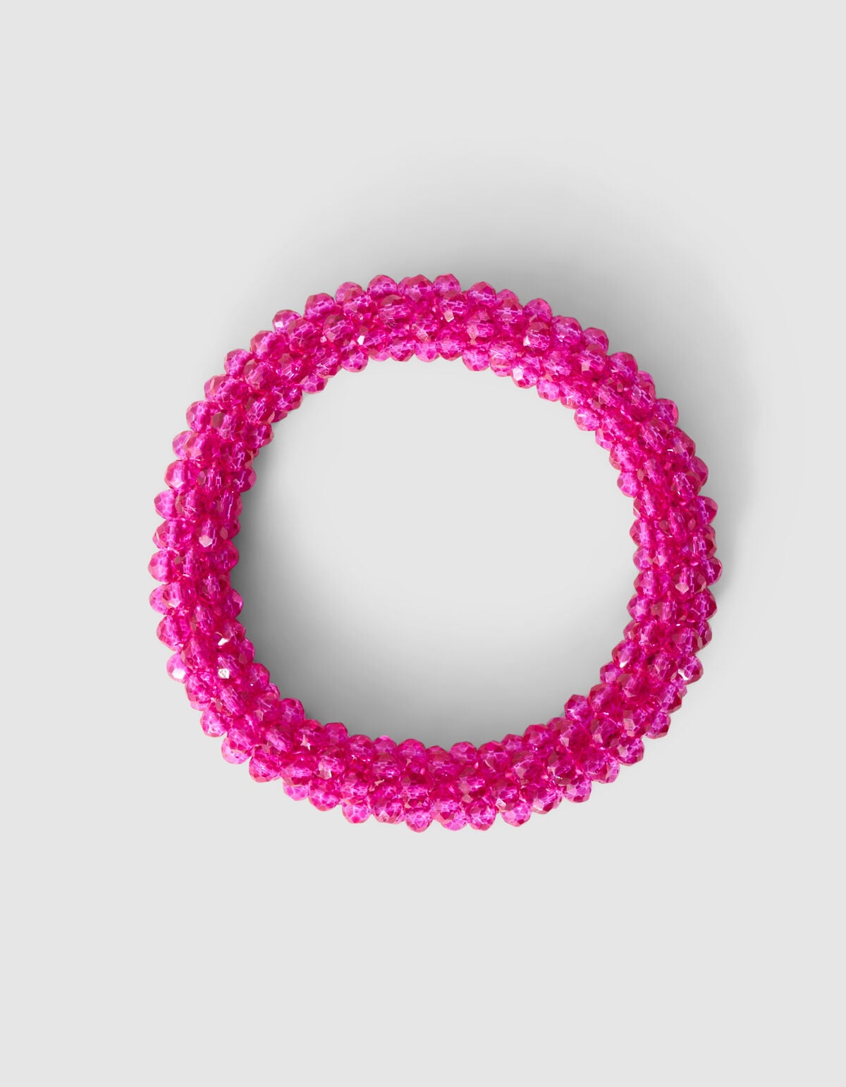 Oval Beaded Haarelastiek Roze SHOEBY ACCESSOIRES