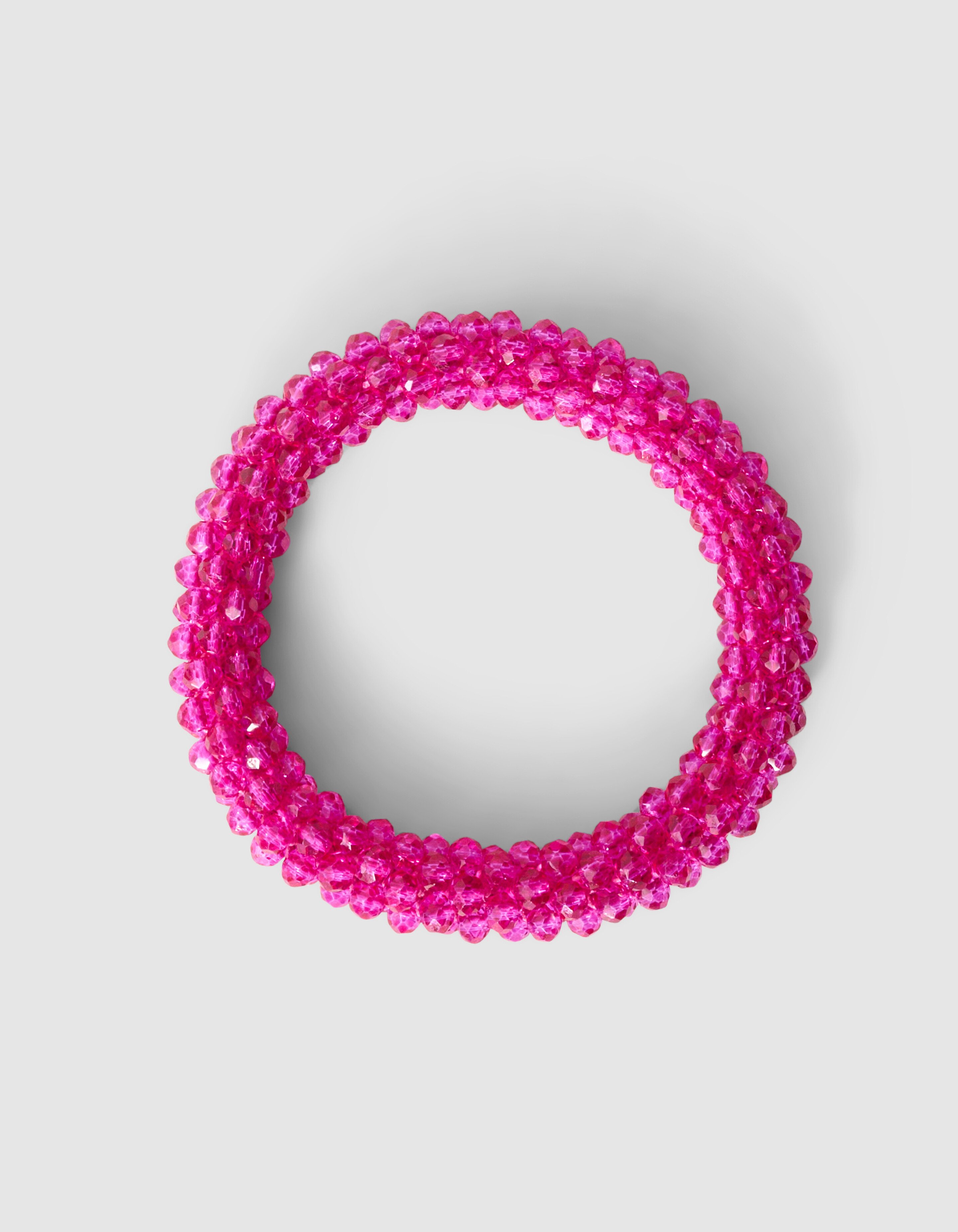 Oval Beaded Haarelastiek Roze SHOEBY ACCESSOIRES