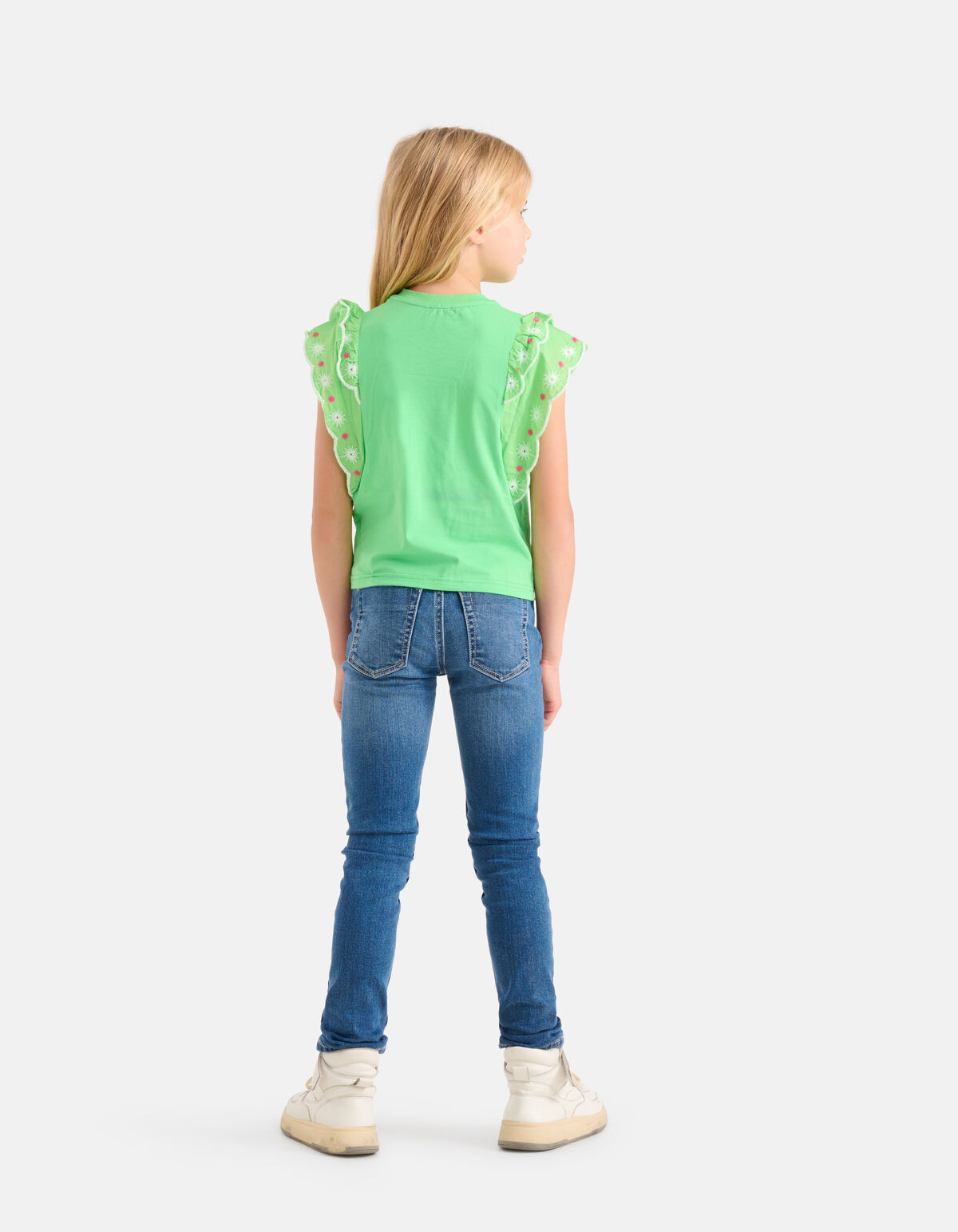 Embroidery Top Groen SHOEBY GIRLS