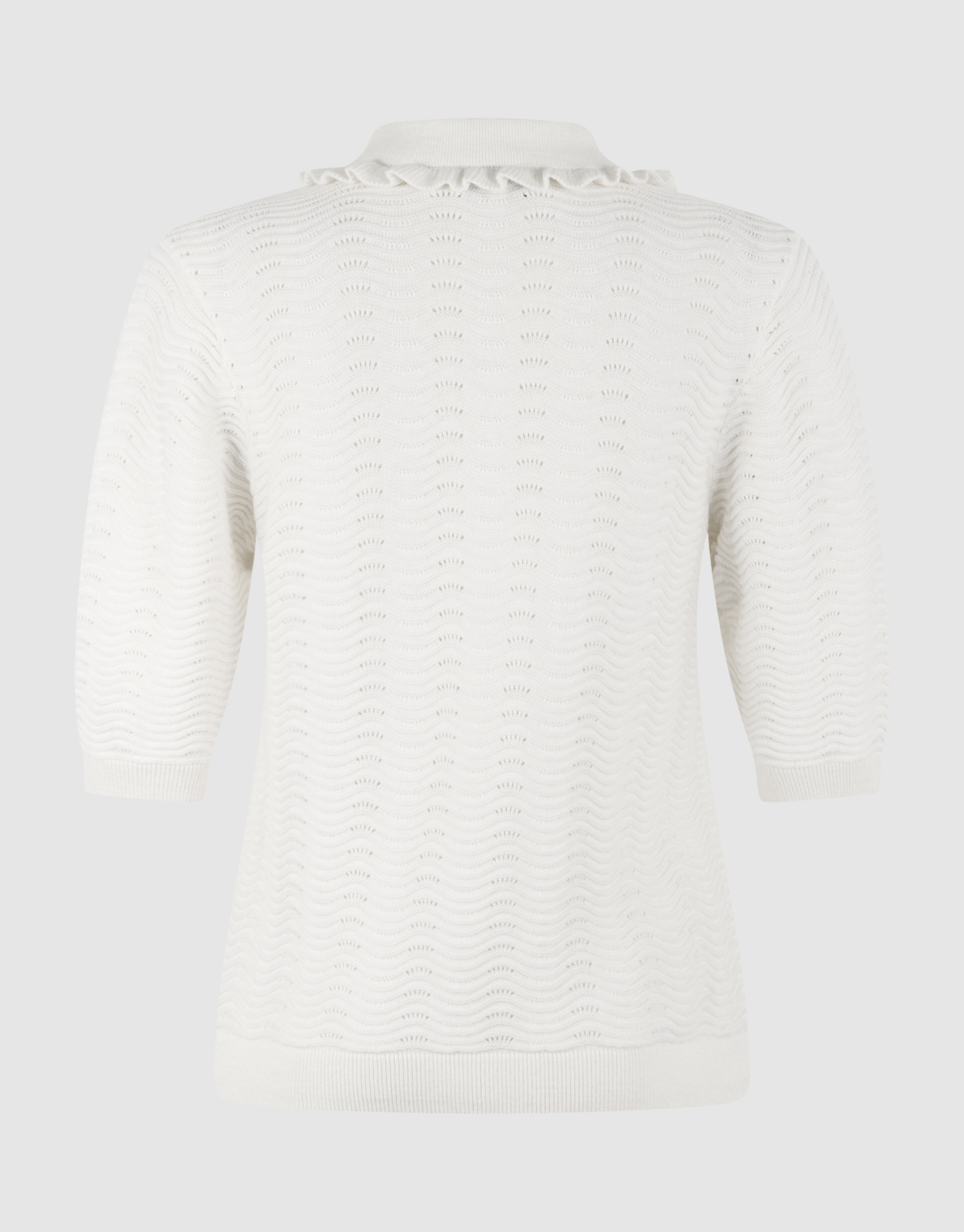 Gebreid Ruffle Polo Gebroken Wit SHOEBY WOMEN