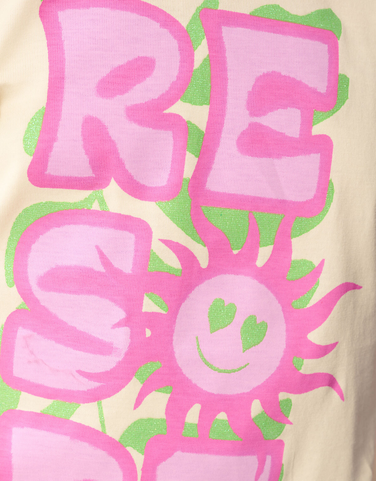 Tropical Artwork T-shirt Gebroken Wit SHOEBY GIRLS