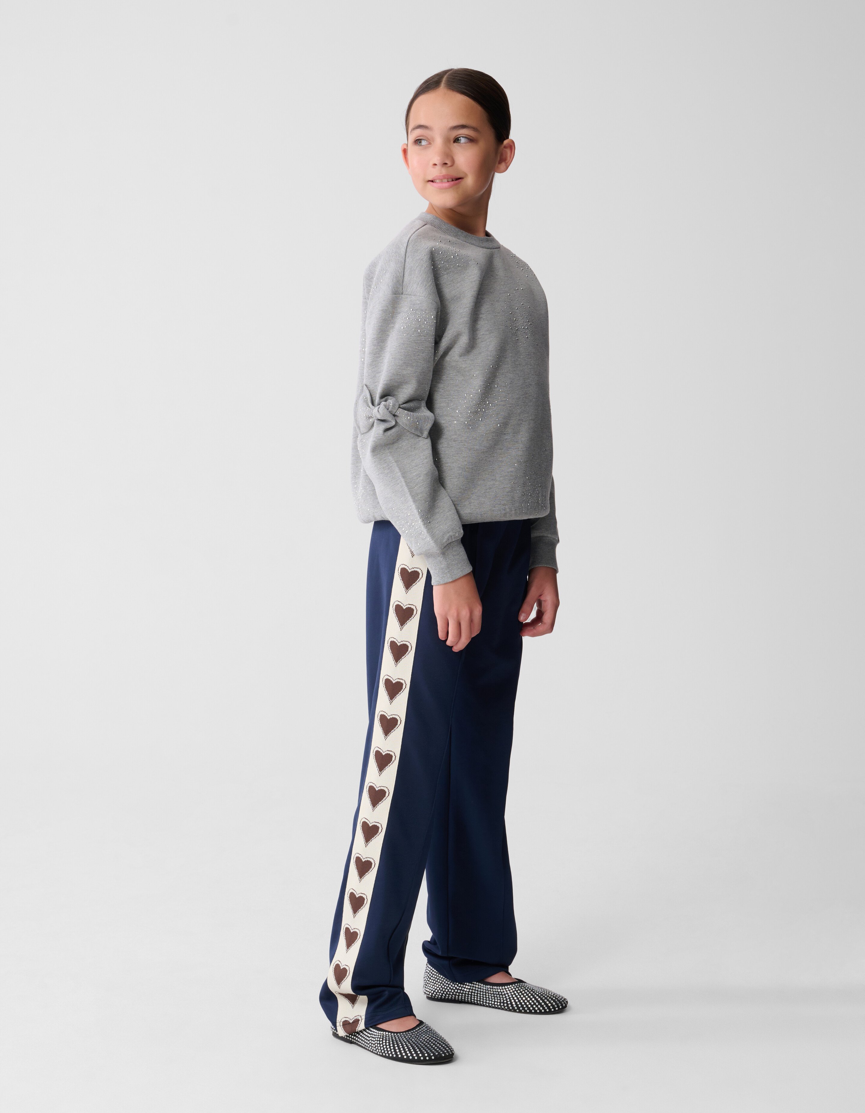 Sporty Heart Wide Leg Broek Donkerblauw SHOEBY GIRLS