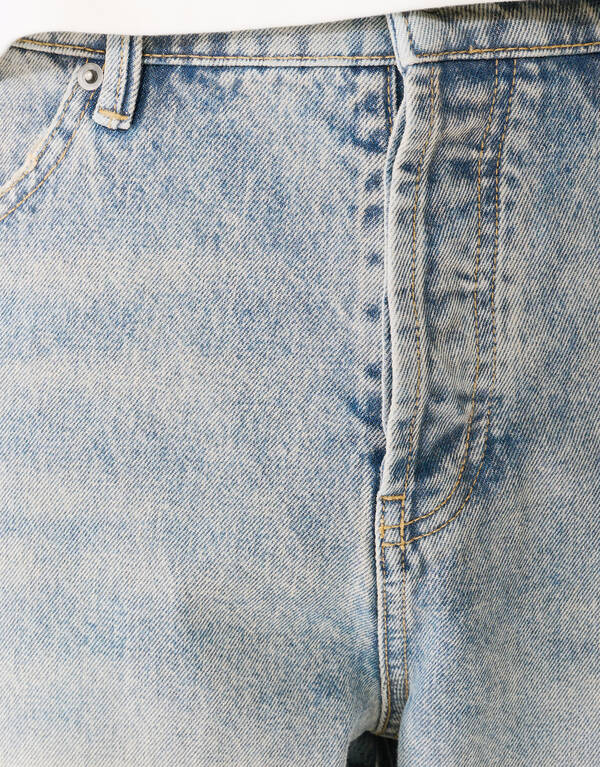 Baggy Fit Jeans Washed Blauw/Grijs L32 SHOEBY MEN