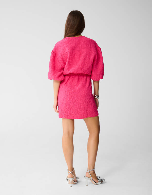 Jacquard Structuur Mini Jurk Roze SHOEBY WOMEN