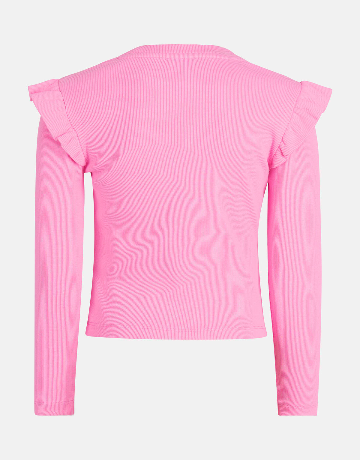 Rib Ruffle Longsleeve Roze SHOEBY GIRLS
