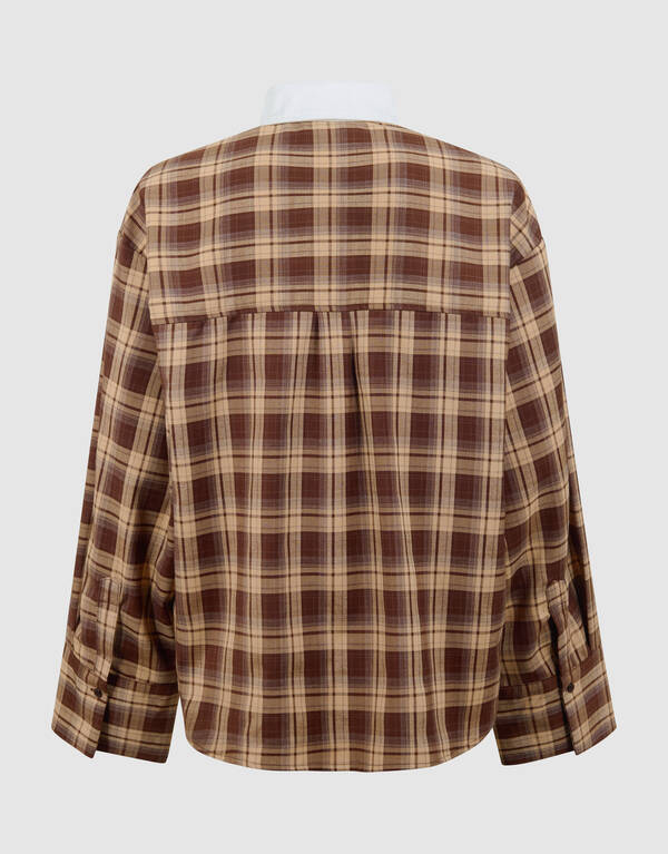 Oversized Ruiten Blouse Bruin SHOEBY WOMEN