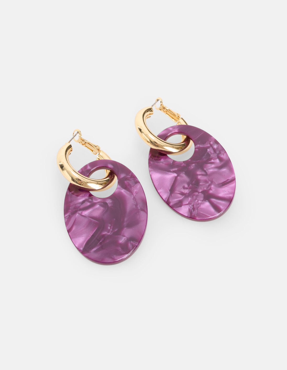 Ovale Oorbellen Paars SHOEBY ACCESSOIRES