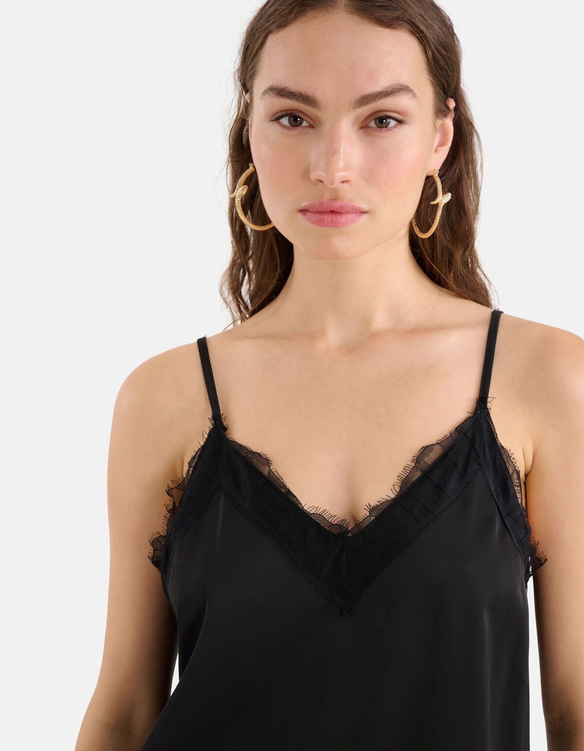 Satijnen Lace Top Zwart SHOEBY WOMEN