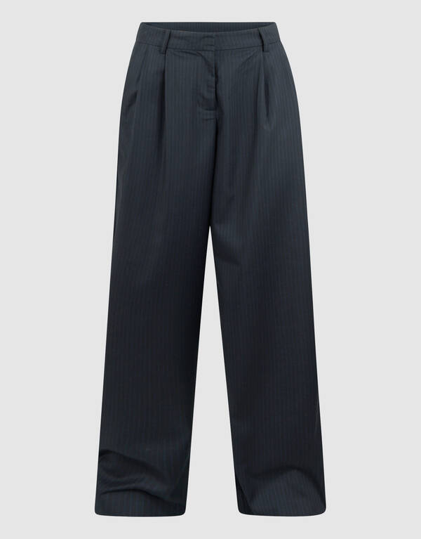 Pinstripe Wide Leg Fit Broek Donkerblauw SHOEBY WOMEN