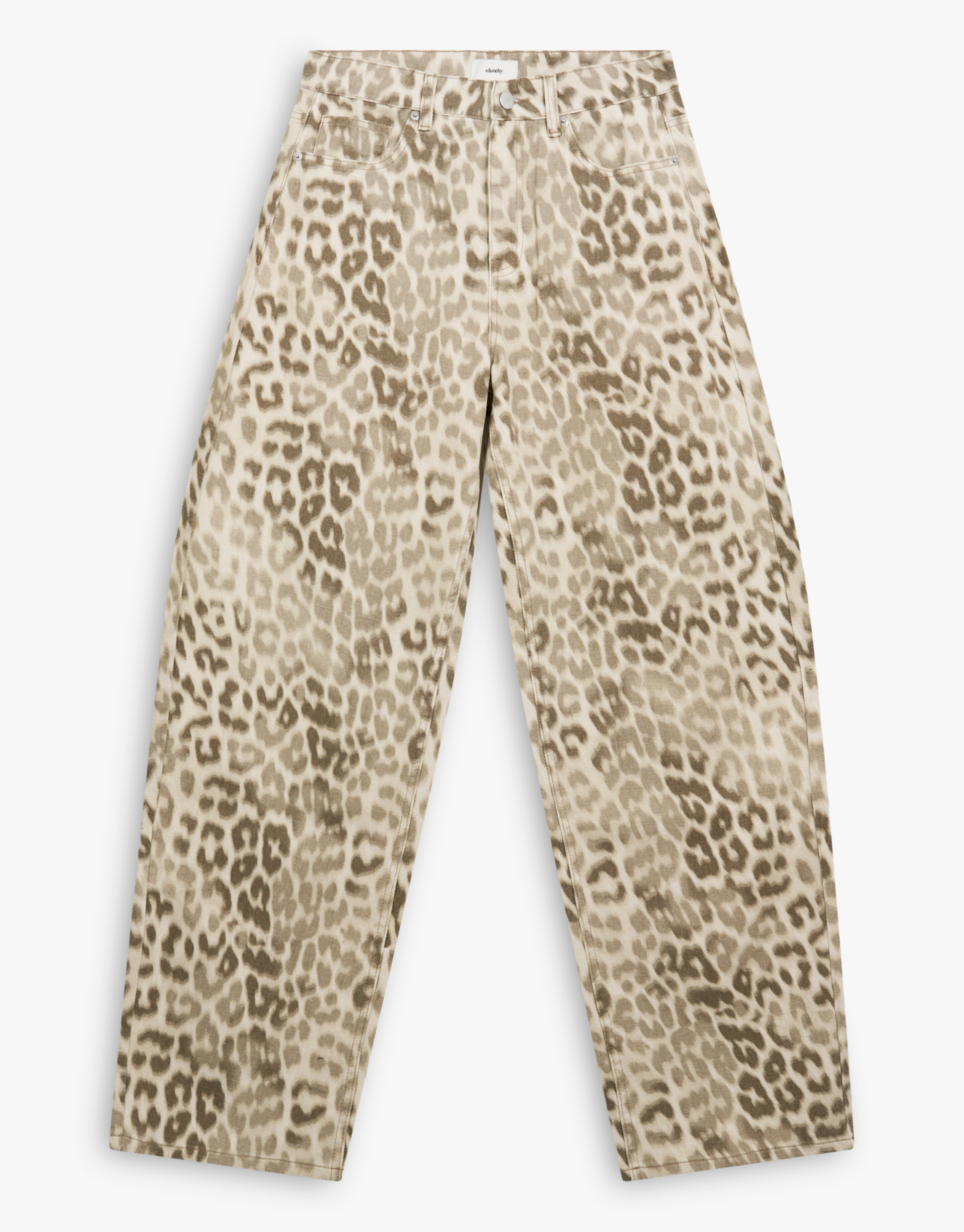 Leopard Baggy Fit Jeans Lichtbruin SHOEBY WOMEN