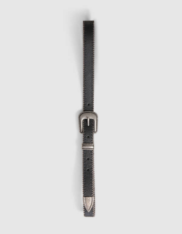 Ball Chain Riem Zwart/Zilver SHOEBY ACCESSOIRES