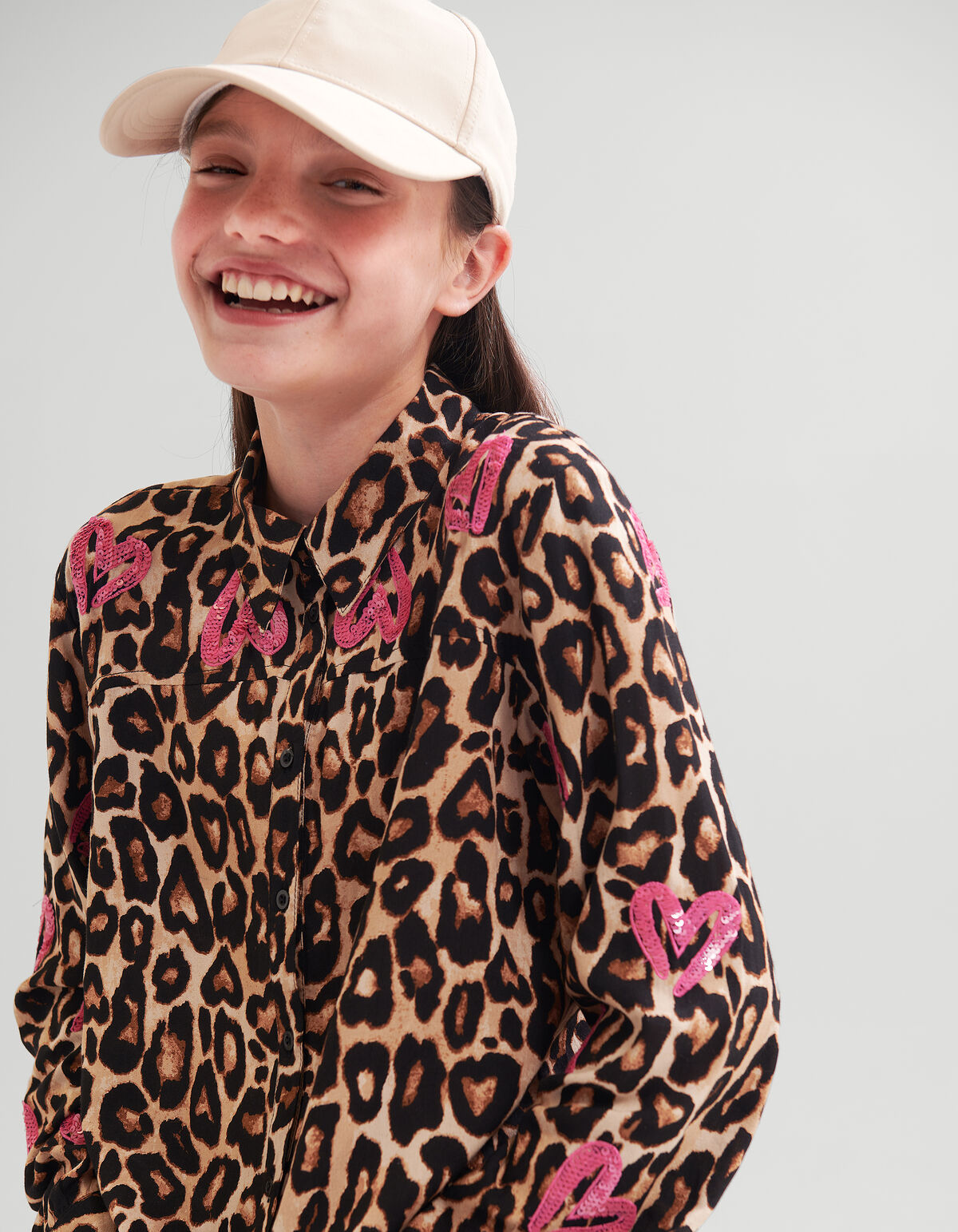 Leopard Print Blouse Bruin SHOEBY GIRLS