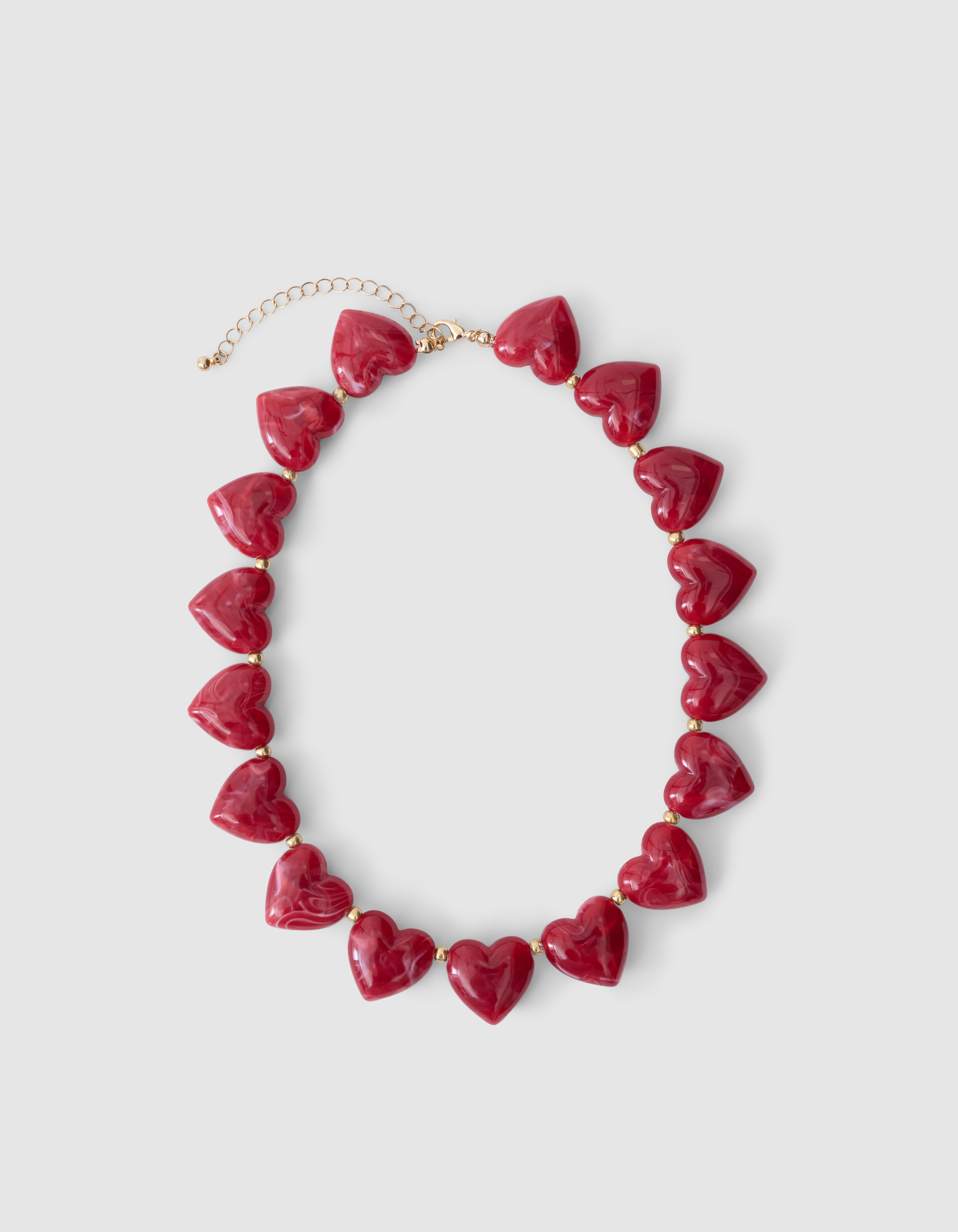 Heart Ketting Donkerrood SHOEBY ACCESSOIRES