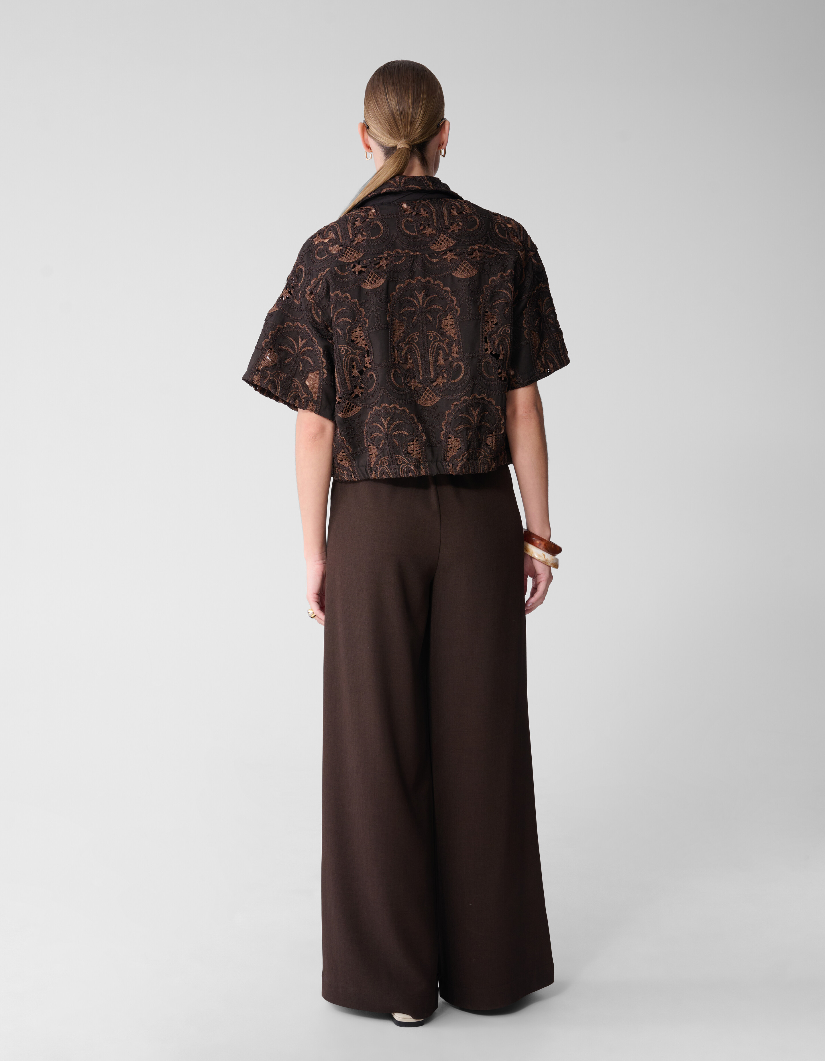 Embroidery Blouse Donkerbruin By Mieke SHOEBY WOMEN