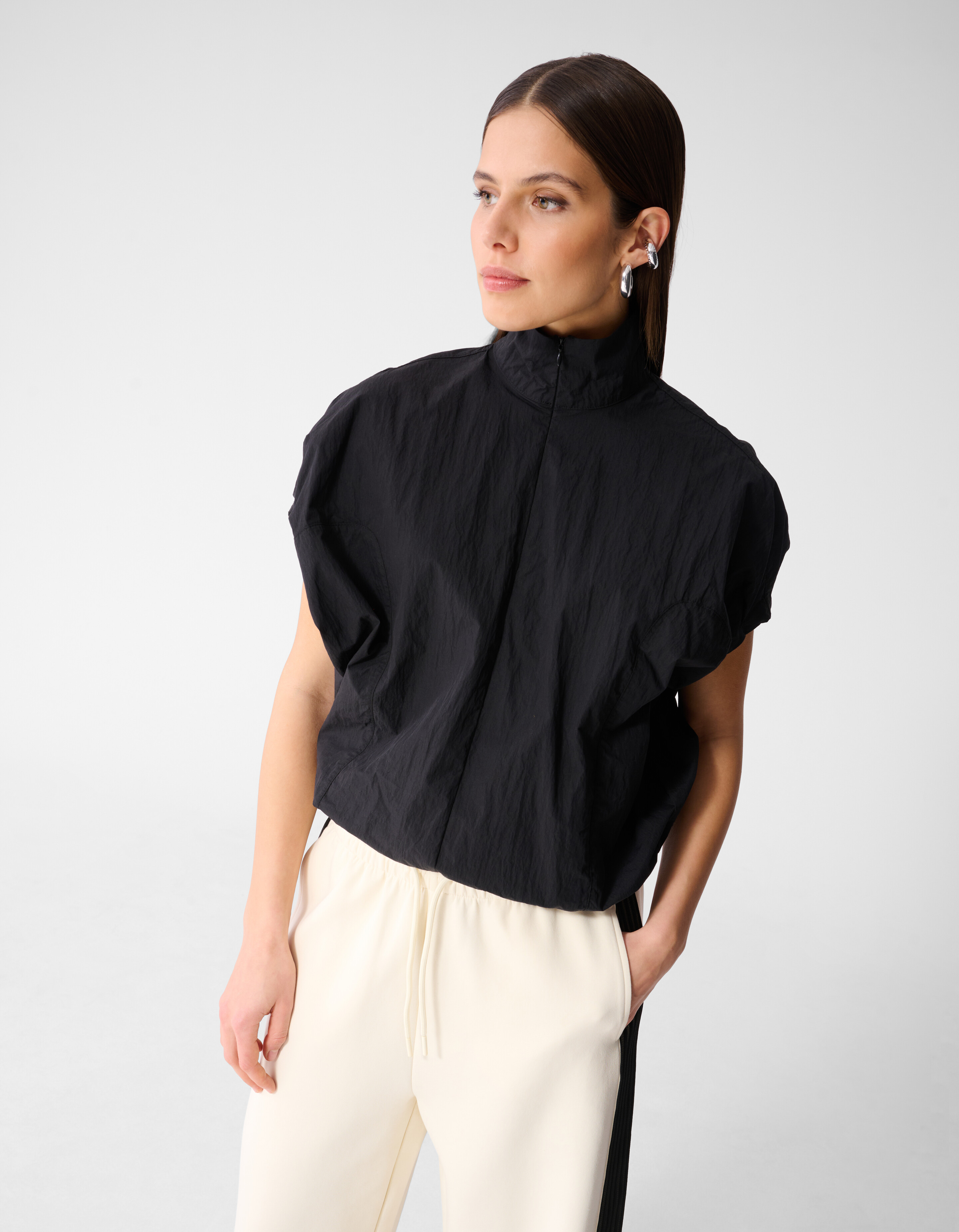 Oversized Balloon Fit Blouse Zwart SHOEBY WOMEN