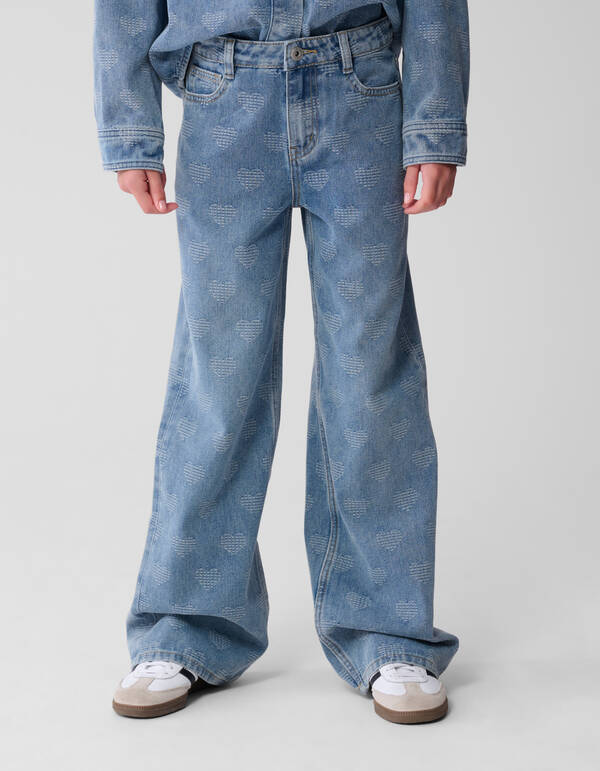 Heart Wide Leg Jeans Blauw SHOEBY GIRLS