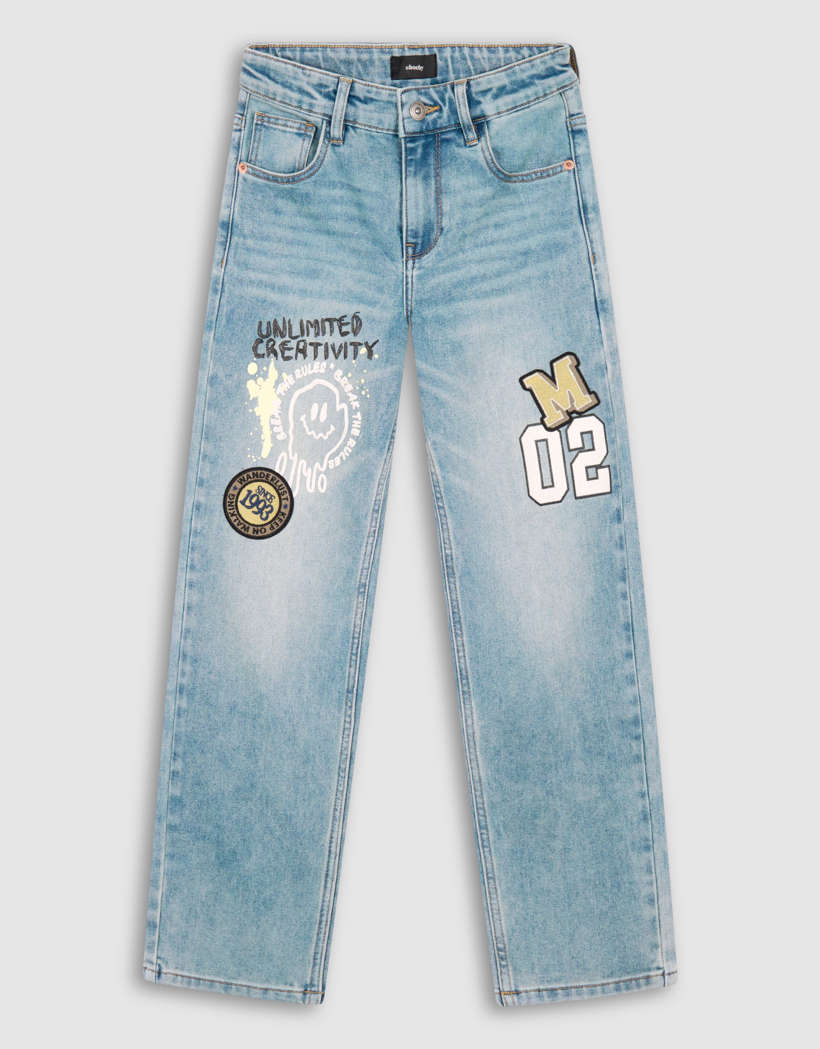 Artwork Straight Fit Jeans Blauw SHOEBY WOMEN