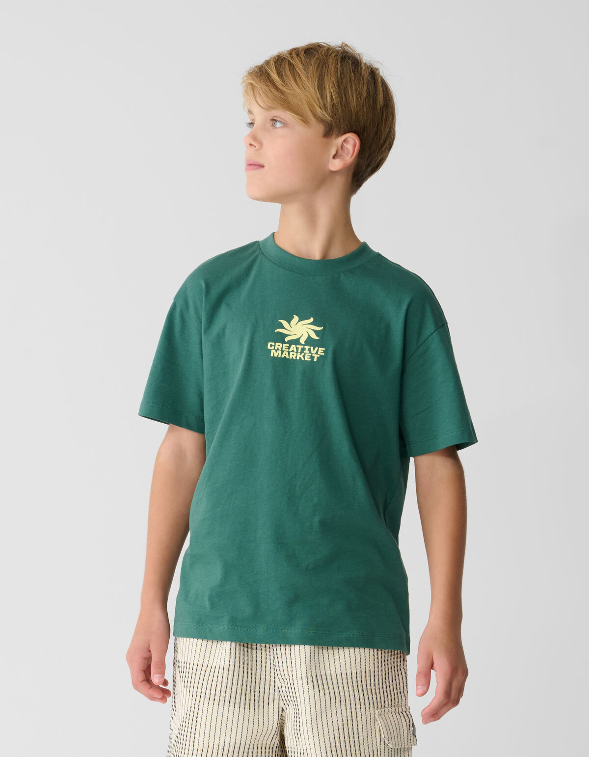 Market Artwork T-shirt Groen SHOEBY BOYS