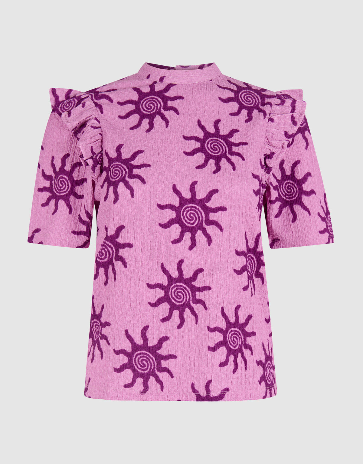 Crinkle Ruffle Top Roze SHOEBY WOMEN