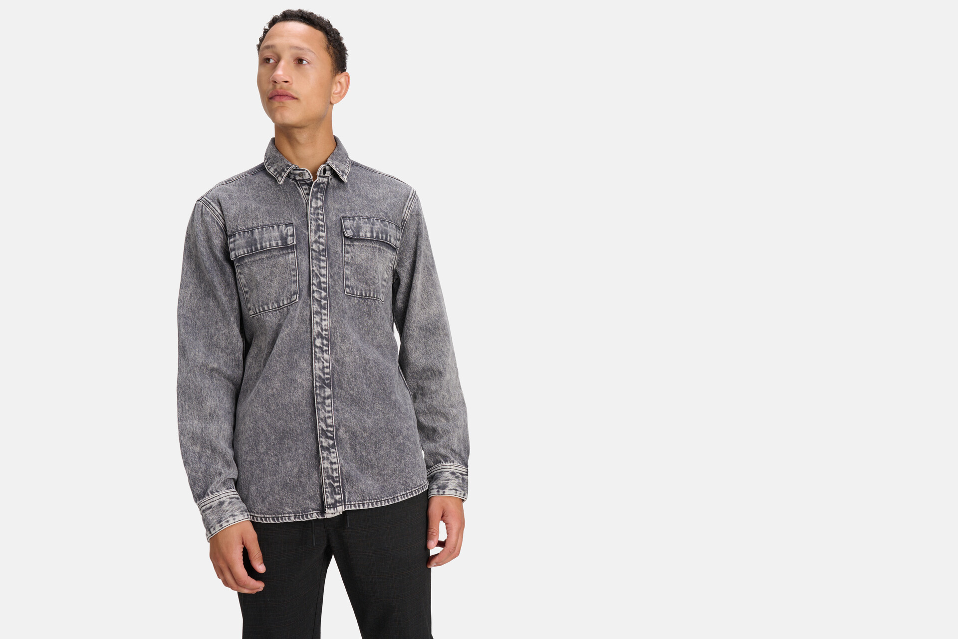 Denim Overhemd Grijs SHOEBY MEN
