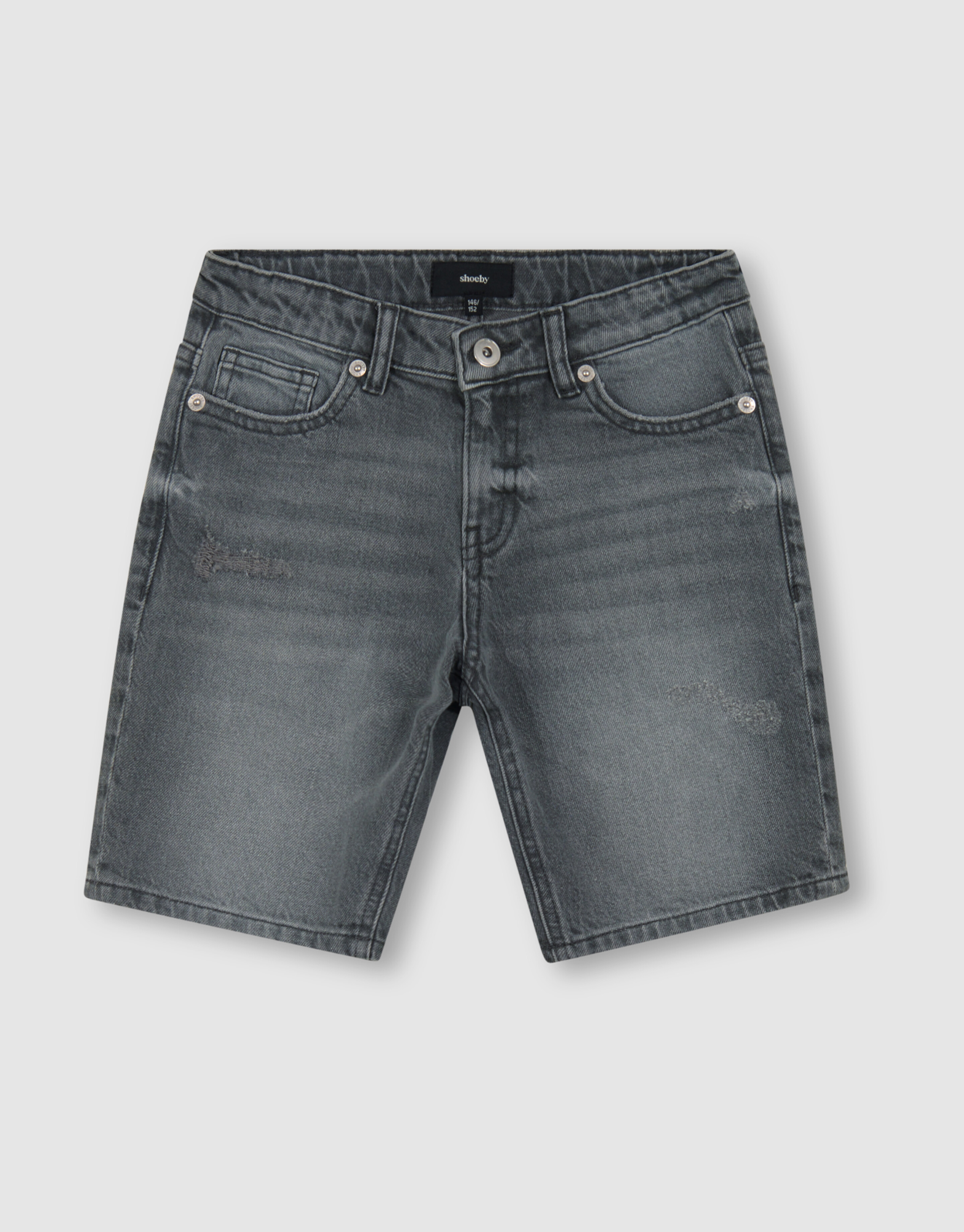 Straight Fit Denim Short Grijs SHOEBY BOYS