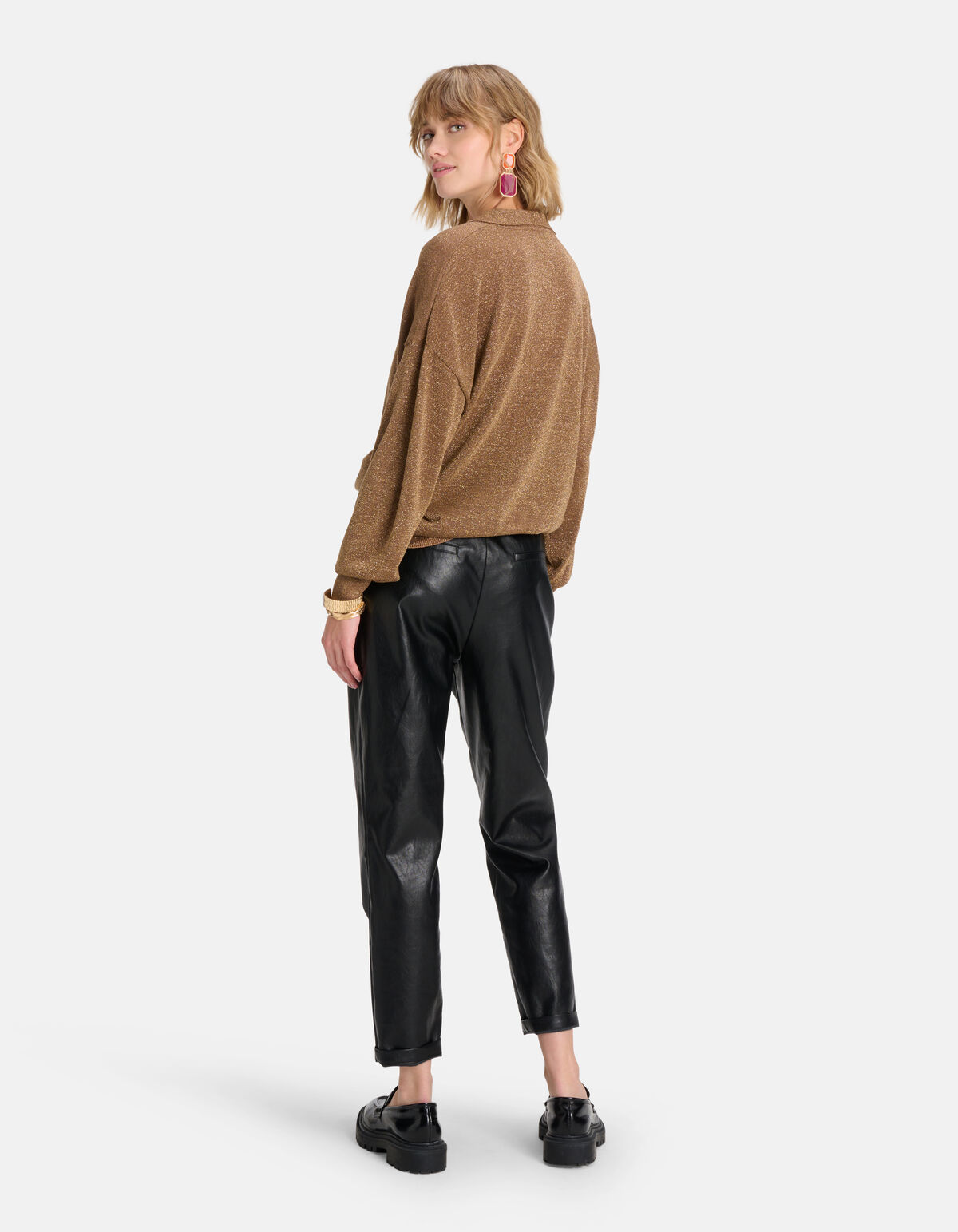 Glitter Blouse Bruin SHOEBY WOMEN