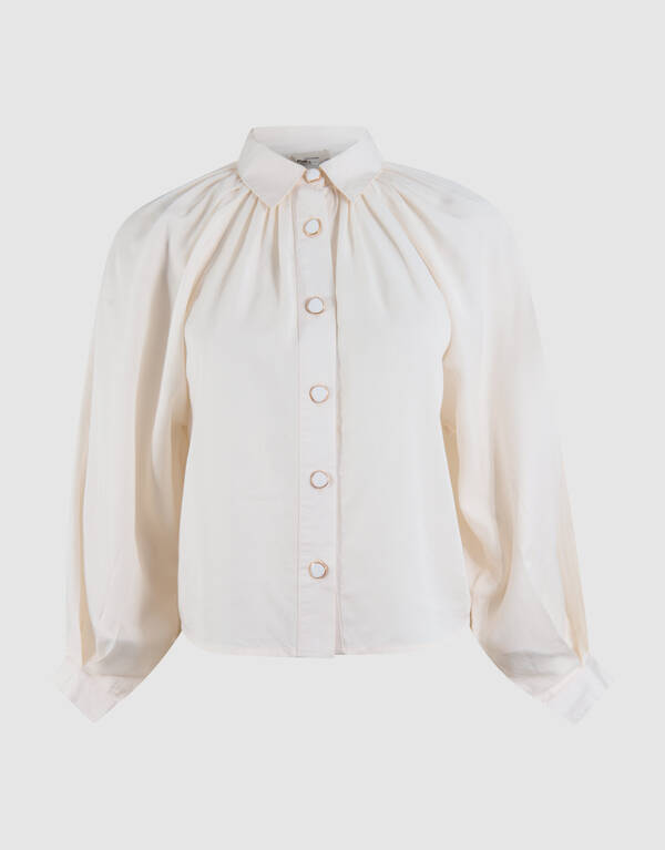 Soft Twill Blouse Gebroken Wit SHOEBY WOMEN
