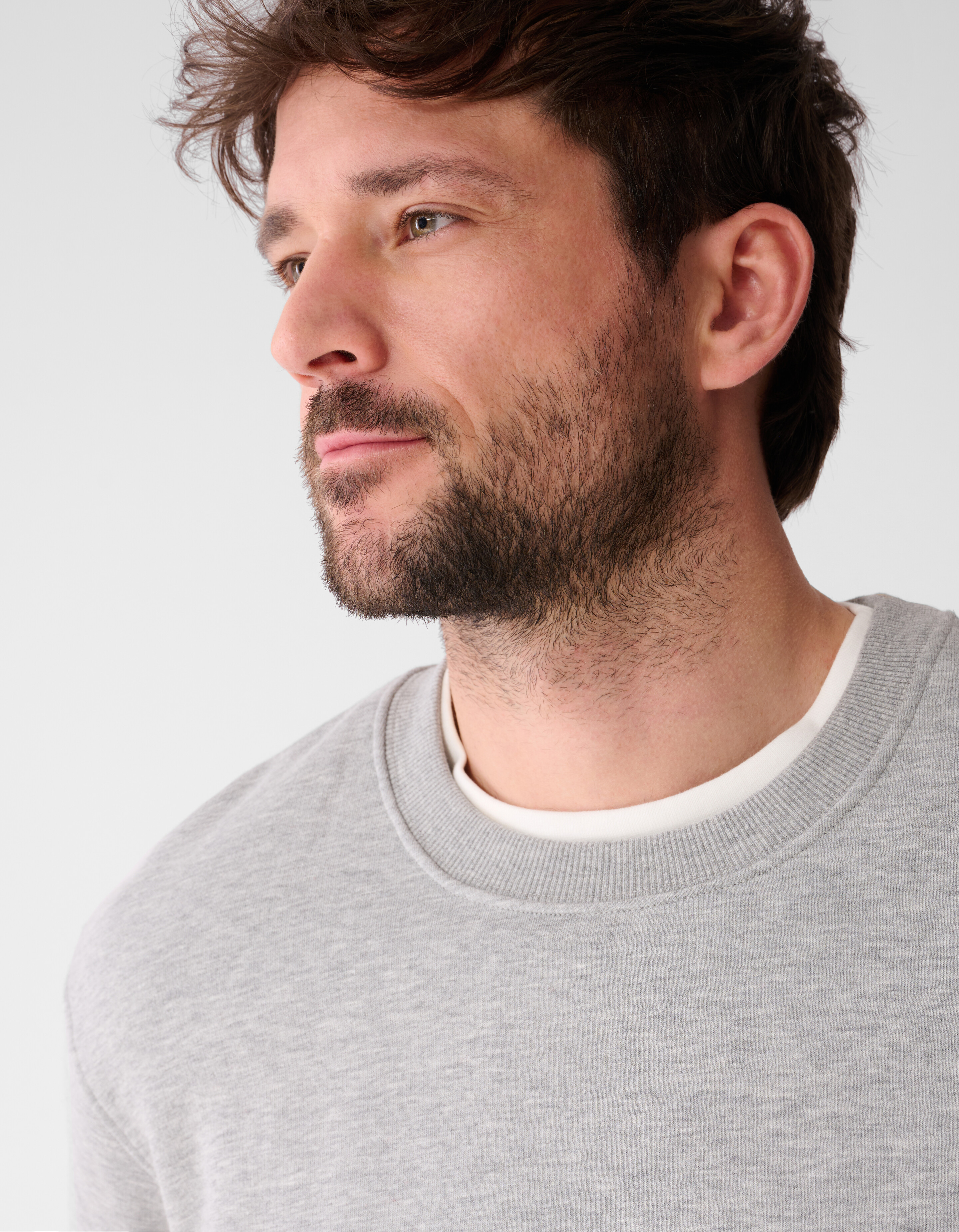 Rib Spark Sweater Lichtgrijs SHOEBY MEN