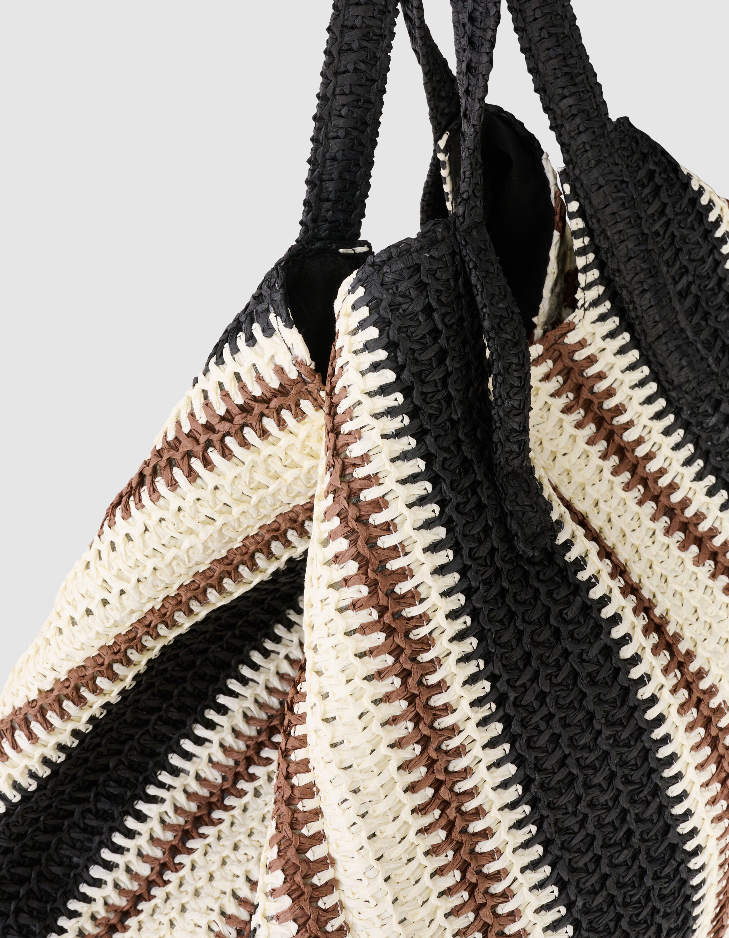 Gebreide Strandshopper Zwart/Bruin SHOEBY ACCESSOIRES