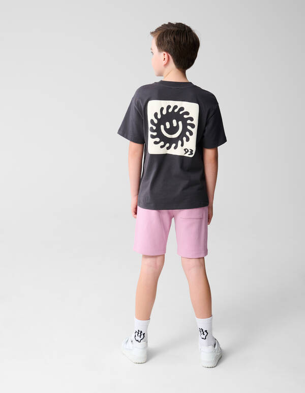 Smiley Sun Artwork T-shirt Donkergrijs SHOEBY BOYS